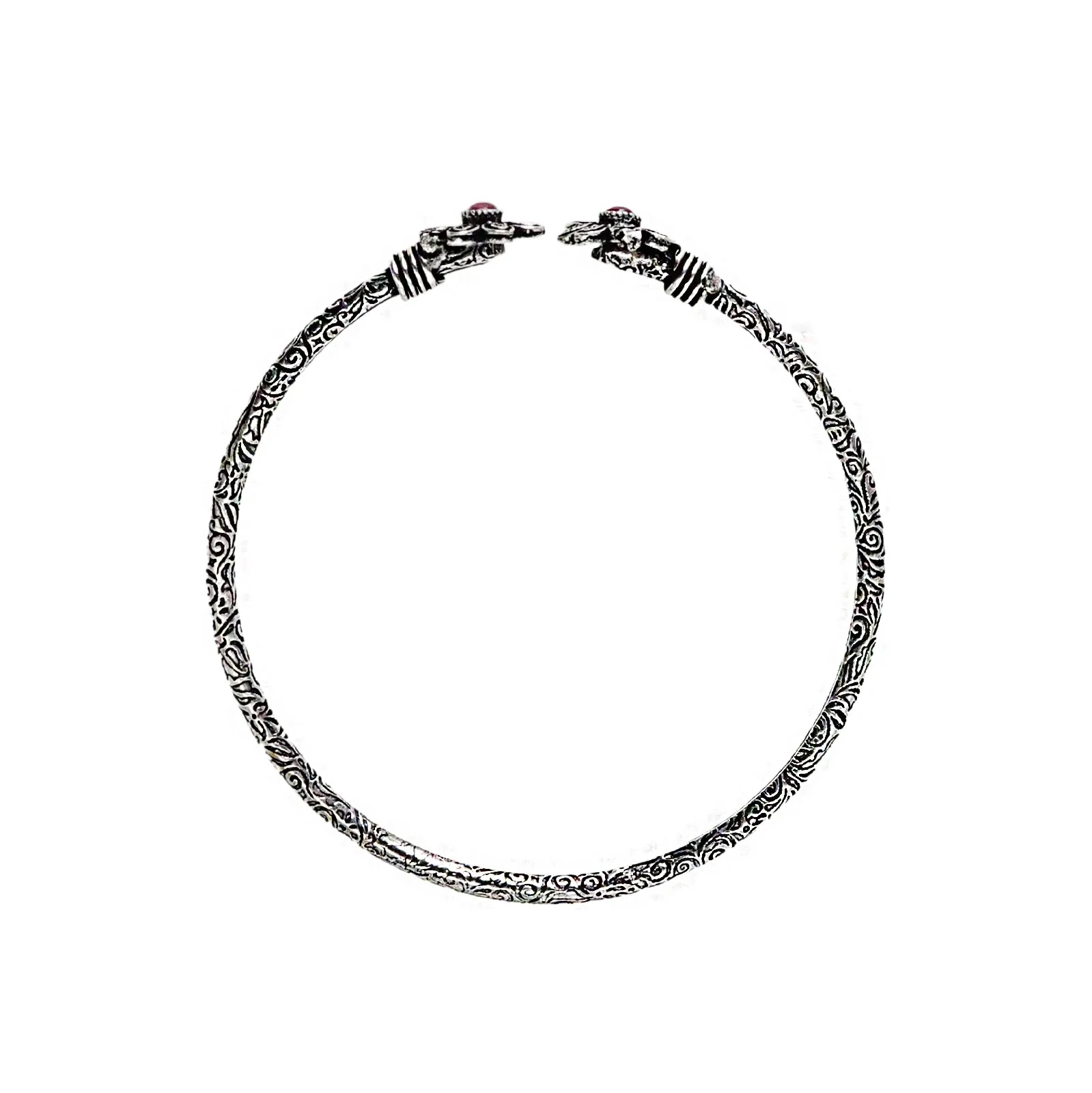 Teejh Saroj Silver Oxidised Floral Bracelet - Image 3