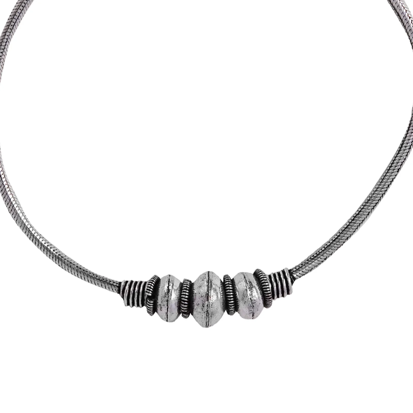 Teejh Sejal Ethnic Silver Oxidised Anklets - Image 4