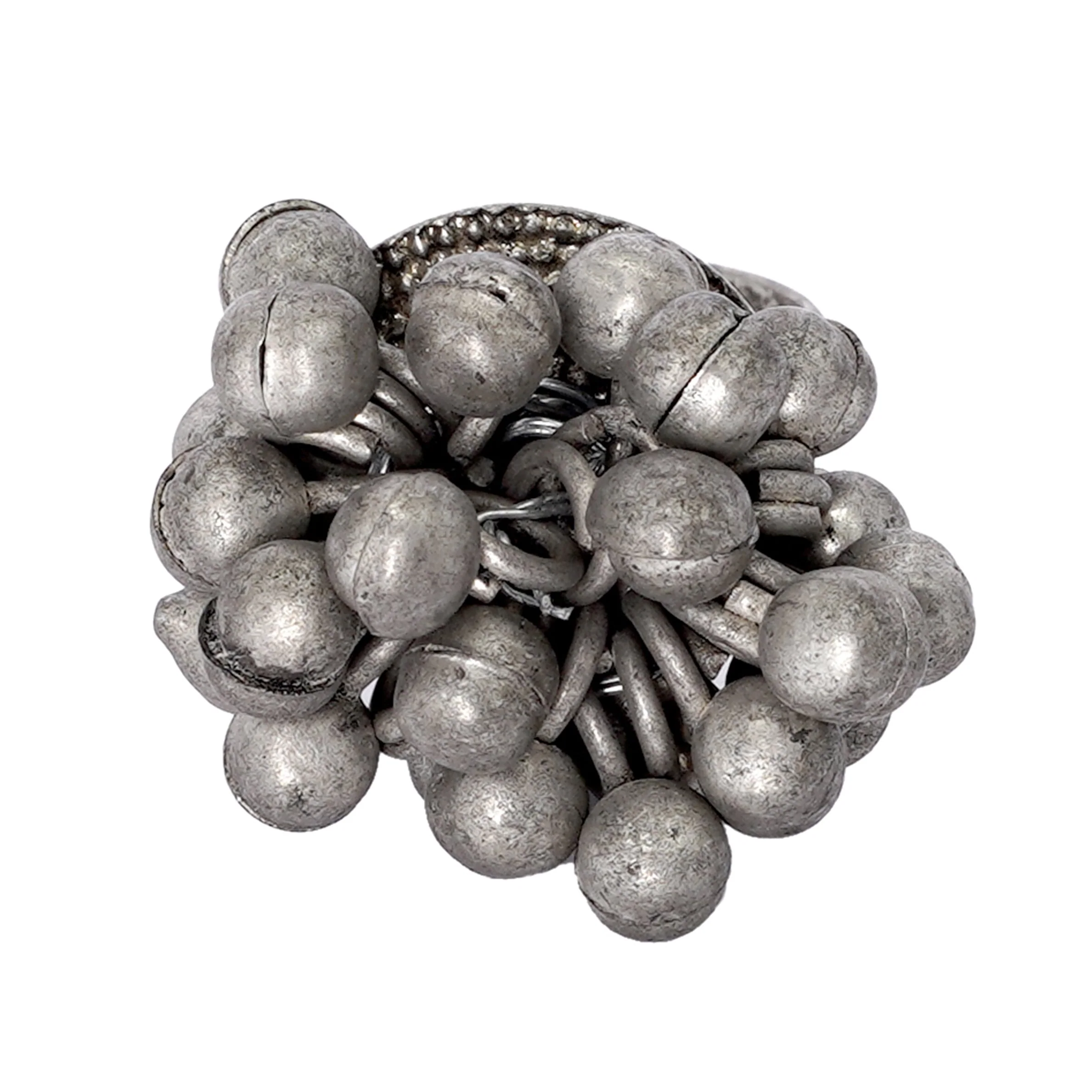 Teejh Selvi Ghungroo Silver Oxidised Ring - Image 2