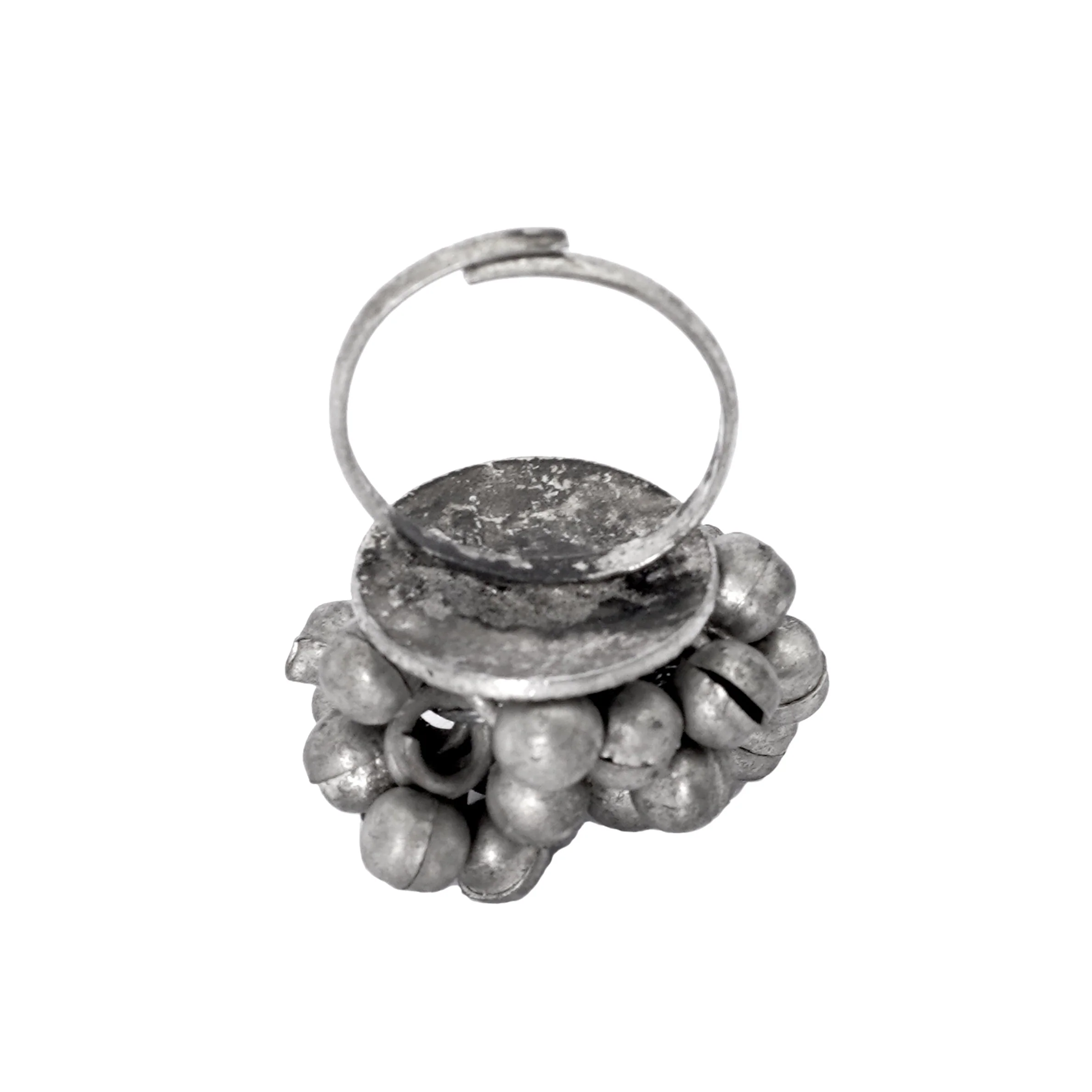 Teejh Selvi Ghungroo Silver Oxidised Ring - Image 4