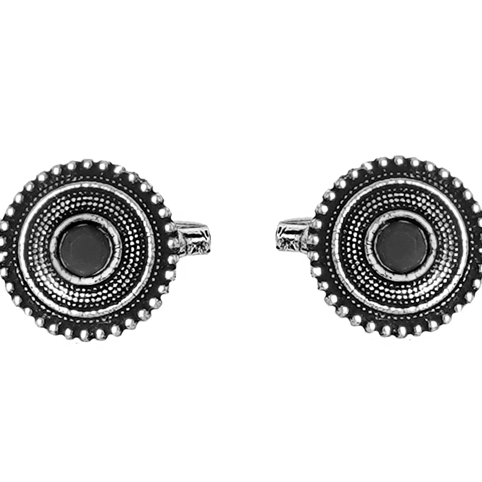 Teejh Shaanvi Black Stone Silver Oxidised Toe Rings - Image 4