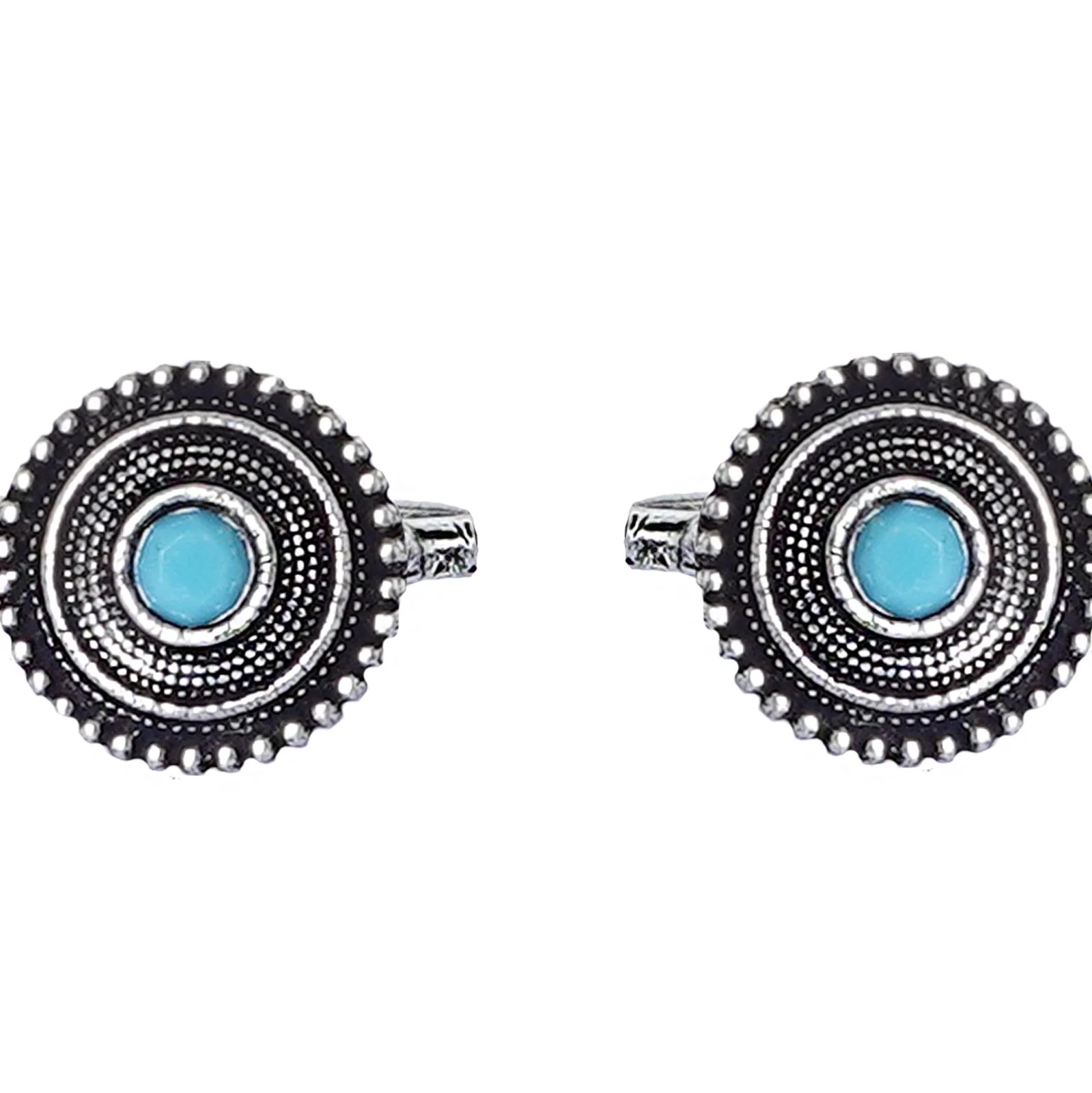 Teejh Shaanvi Light Blue Stone Silver Oxidised Toe Rings - Image 4