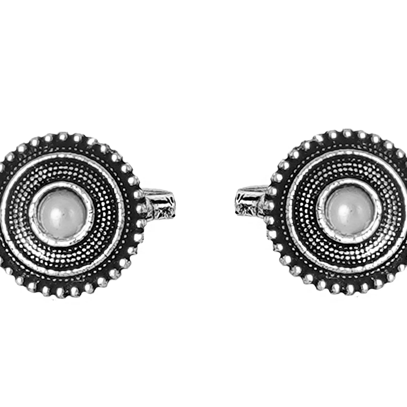 Teejh Shaanvi  White Stone Silver Oxidised Toe Rings - Image 4
