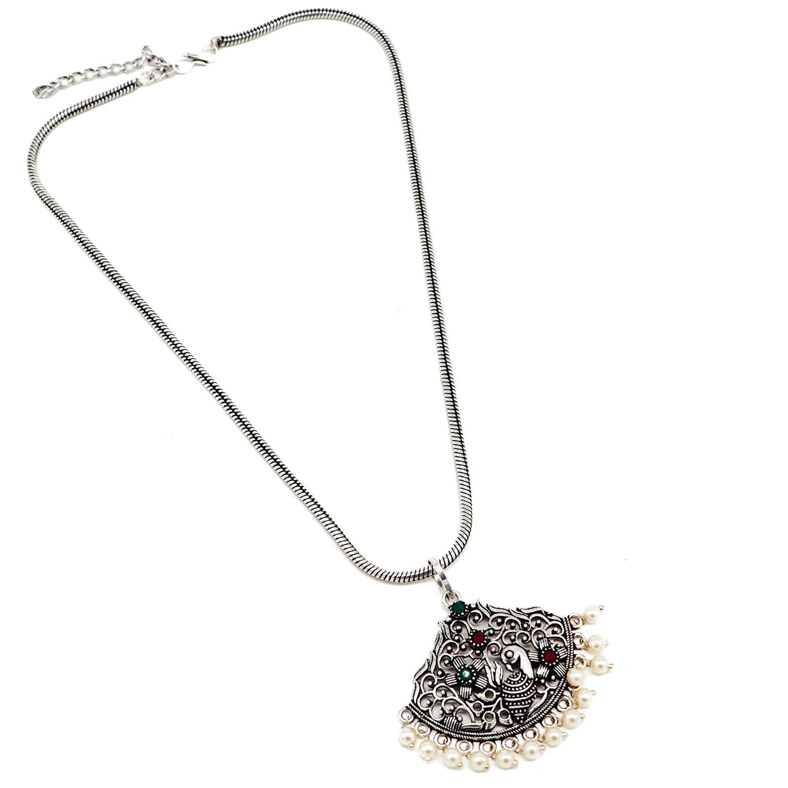 Teejh Shaila Silver Oxidised Multicolored Stone Jewelry Gift Set - Image 2