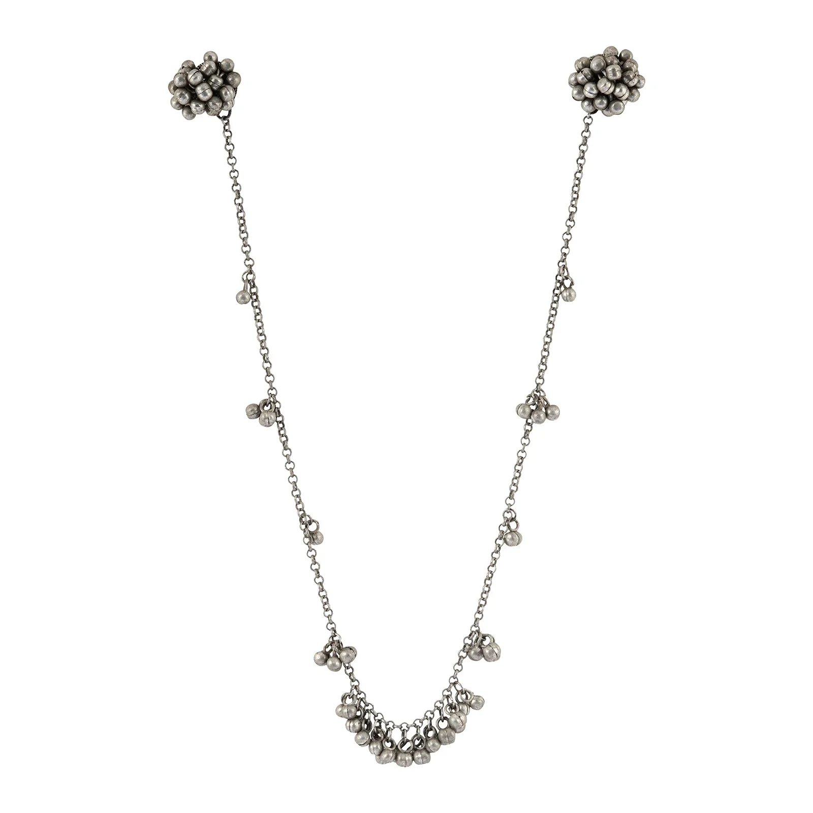 Teejh Sharia Silver Oxidised Ghungroo Earring Necklace - Image 3
