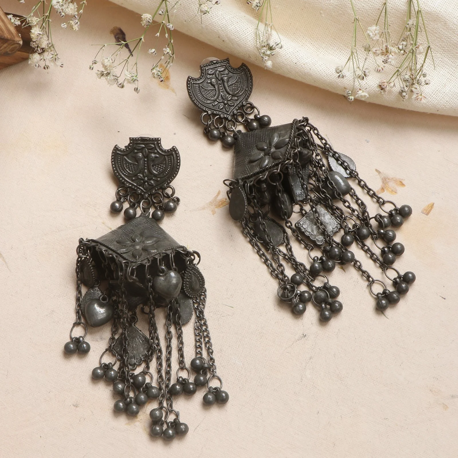 Teejh Sharvya Silver Oxidised Earrings - Image 2