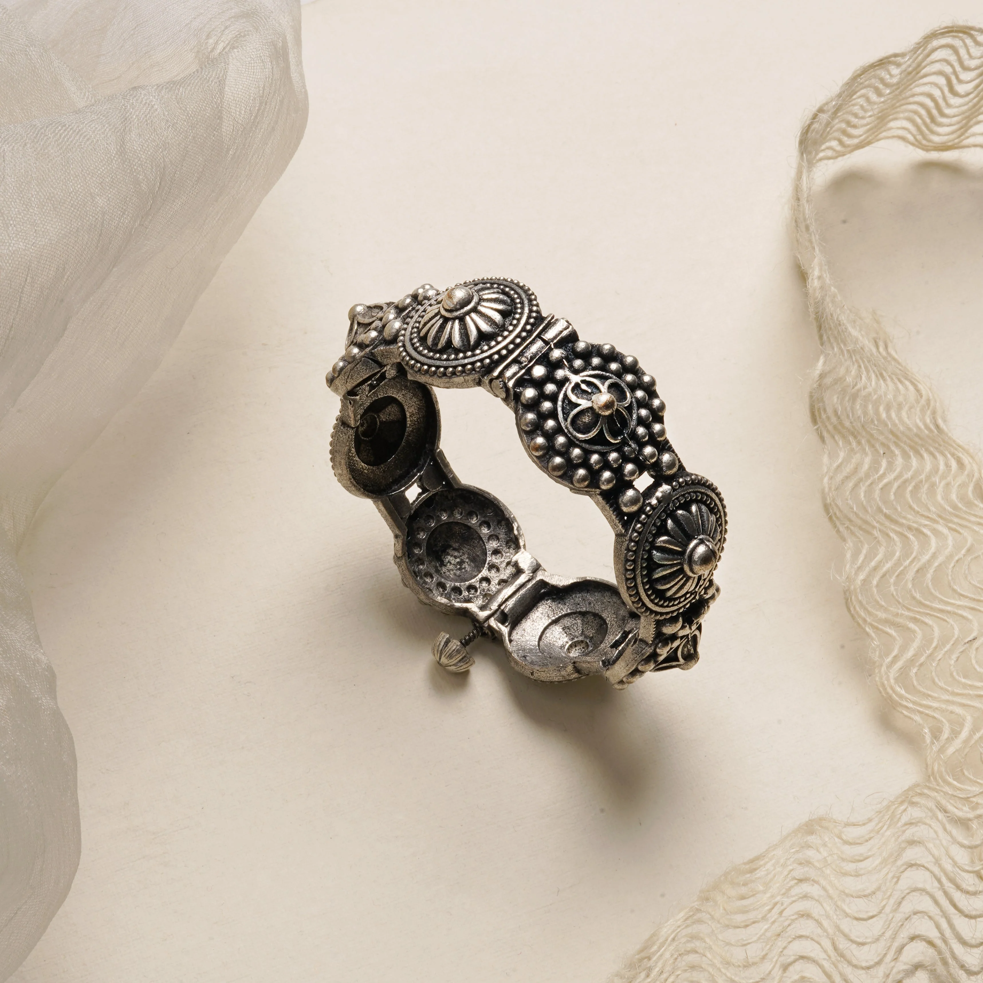 Teejh Sheela Silver Oxidised Bracelet - Image 2