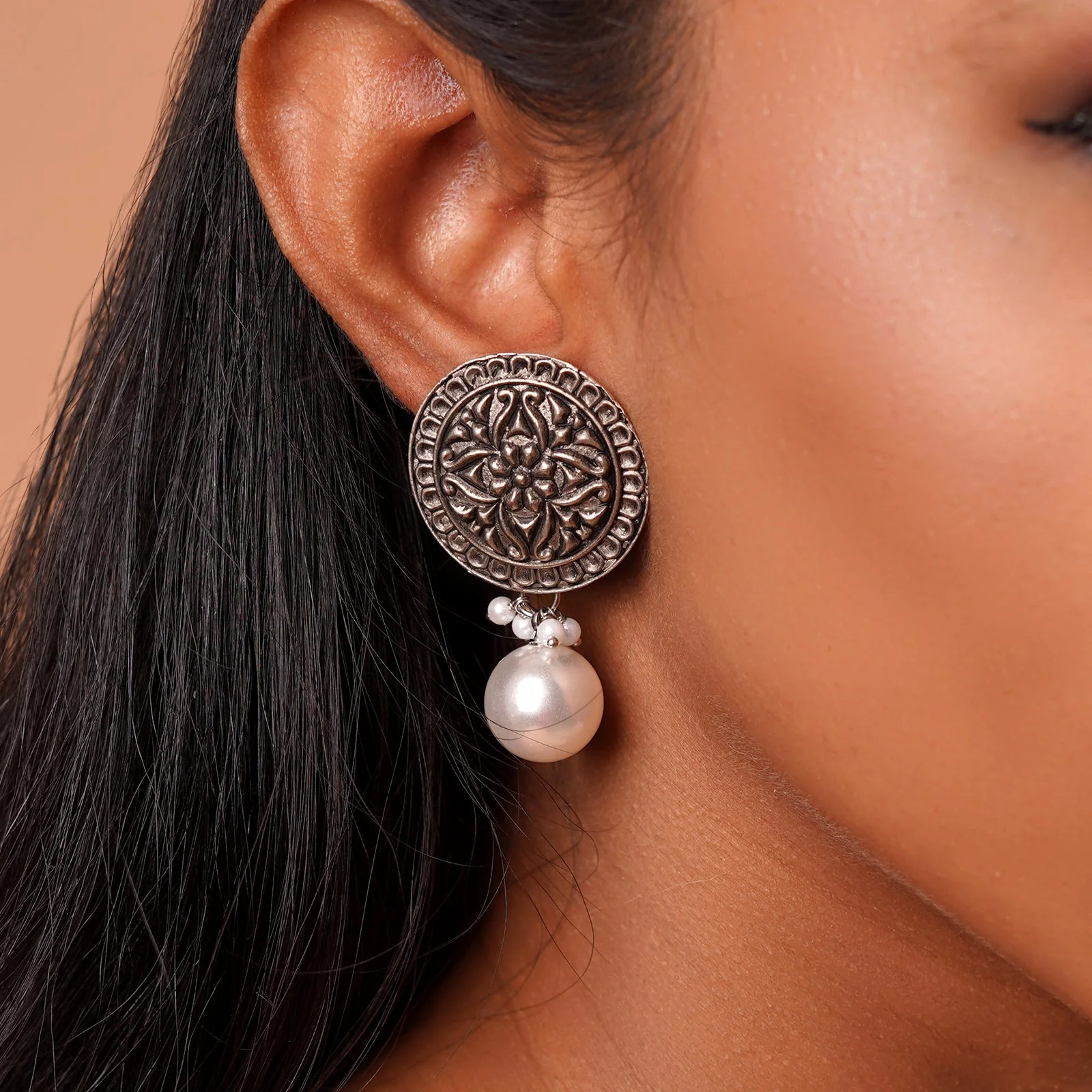 Teejh Shreenika Silver Oxidised Earrings - Image 2