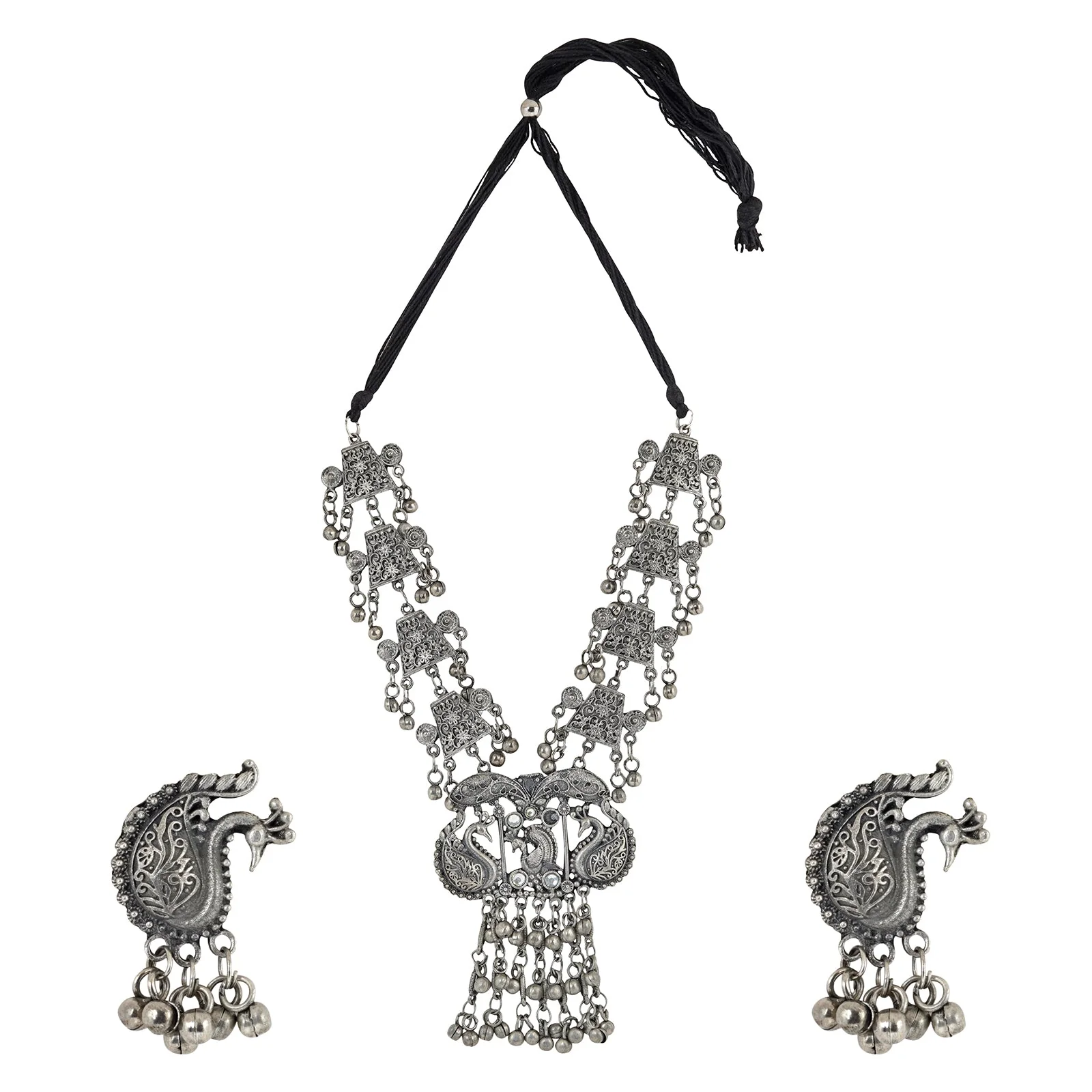 Teejh Siddhi Silver Oxidised Necklace - Image 3