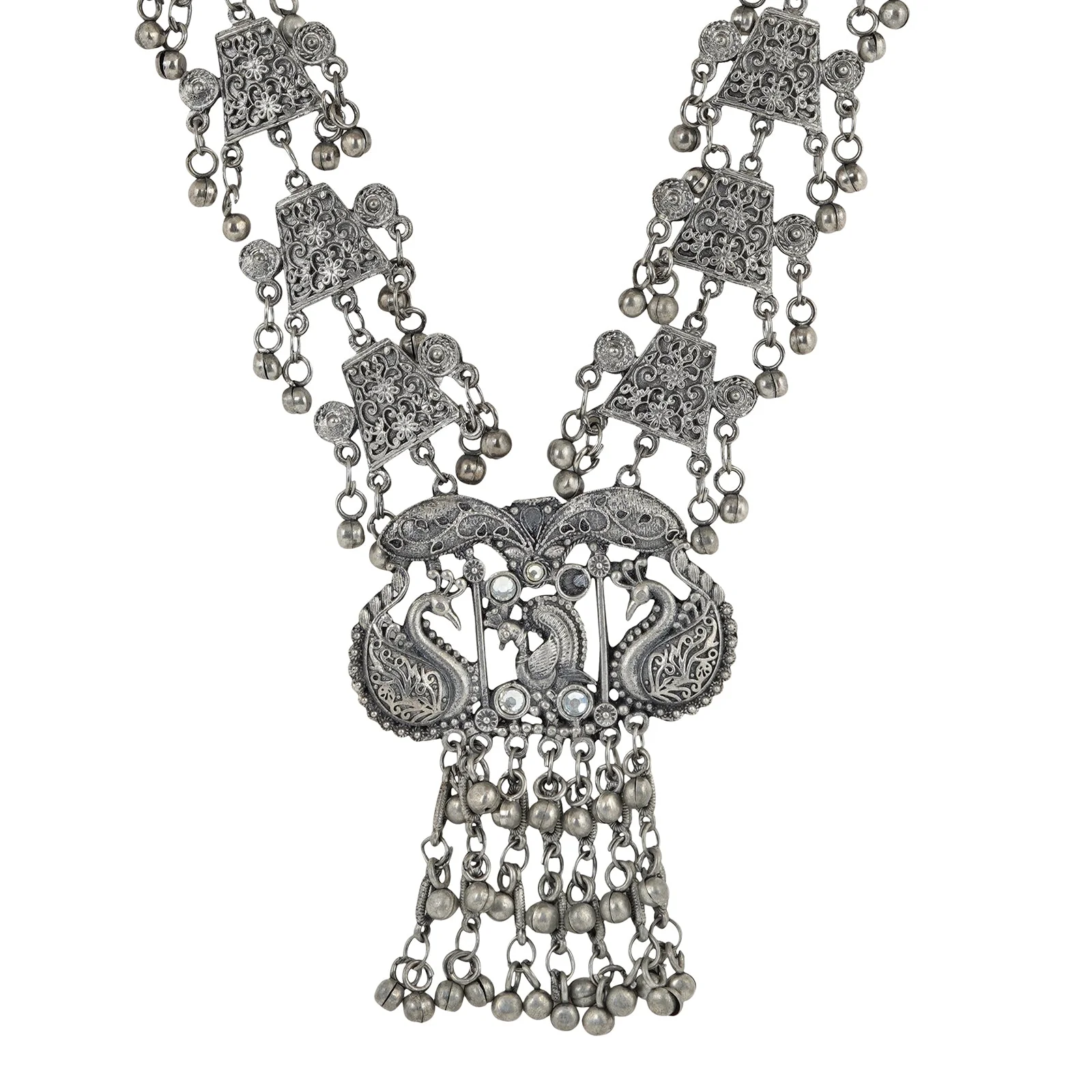 Teejh Siddhi Silver Oxidised Necklace - Image 4