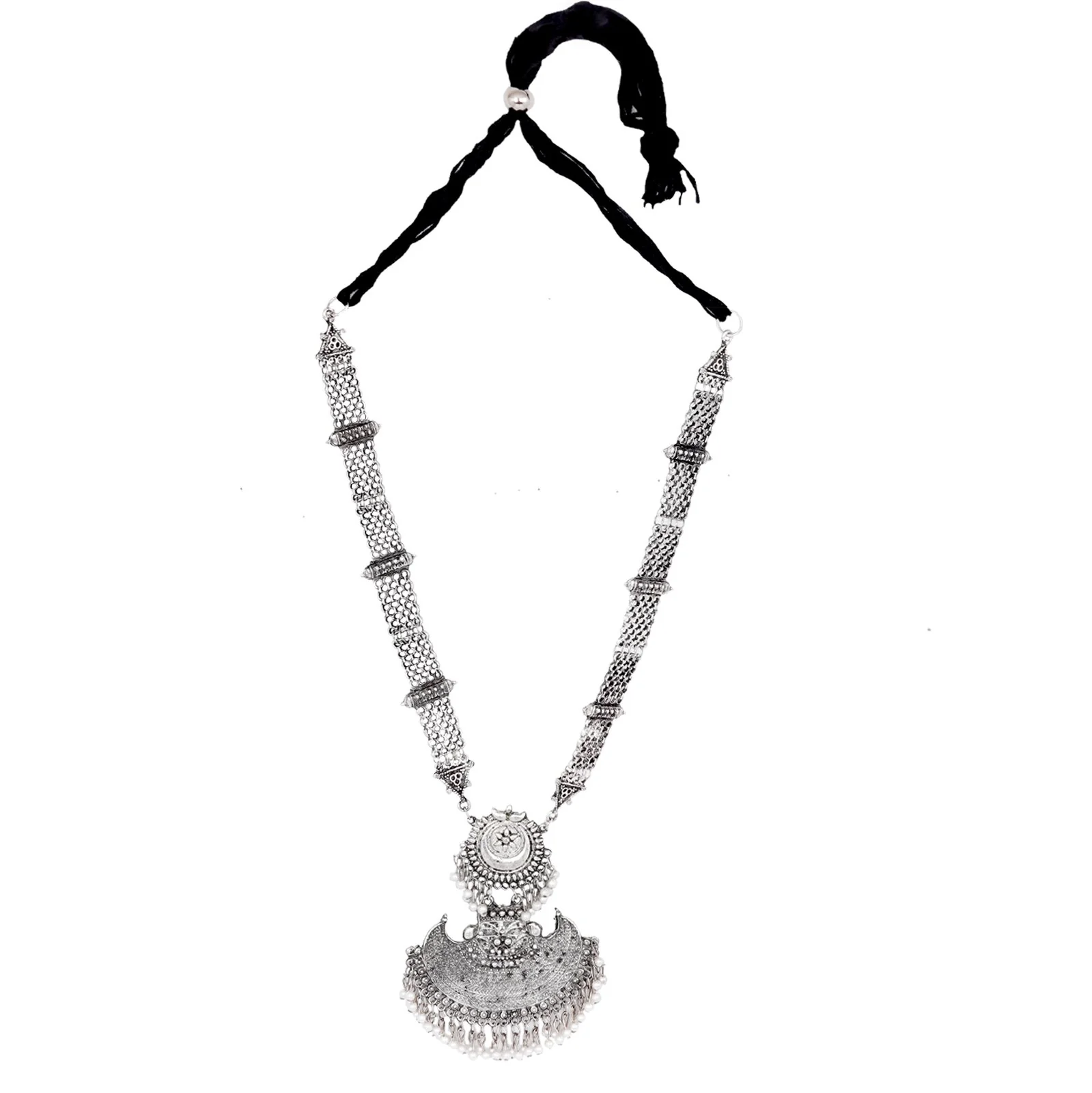 Teejh Siyona Antique Silver Polish Necklace Set - Image 4