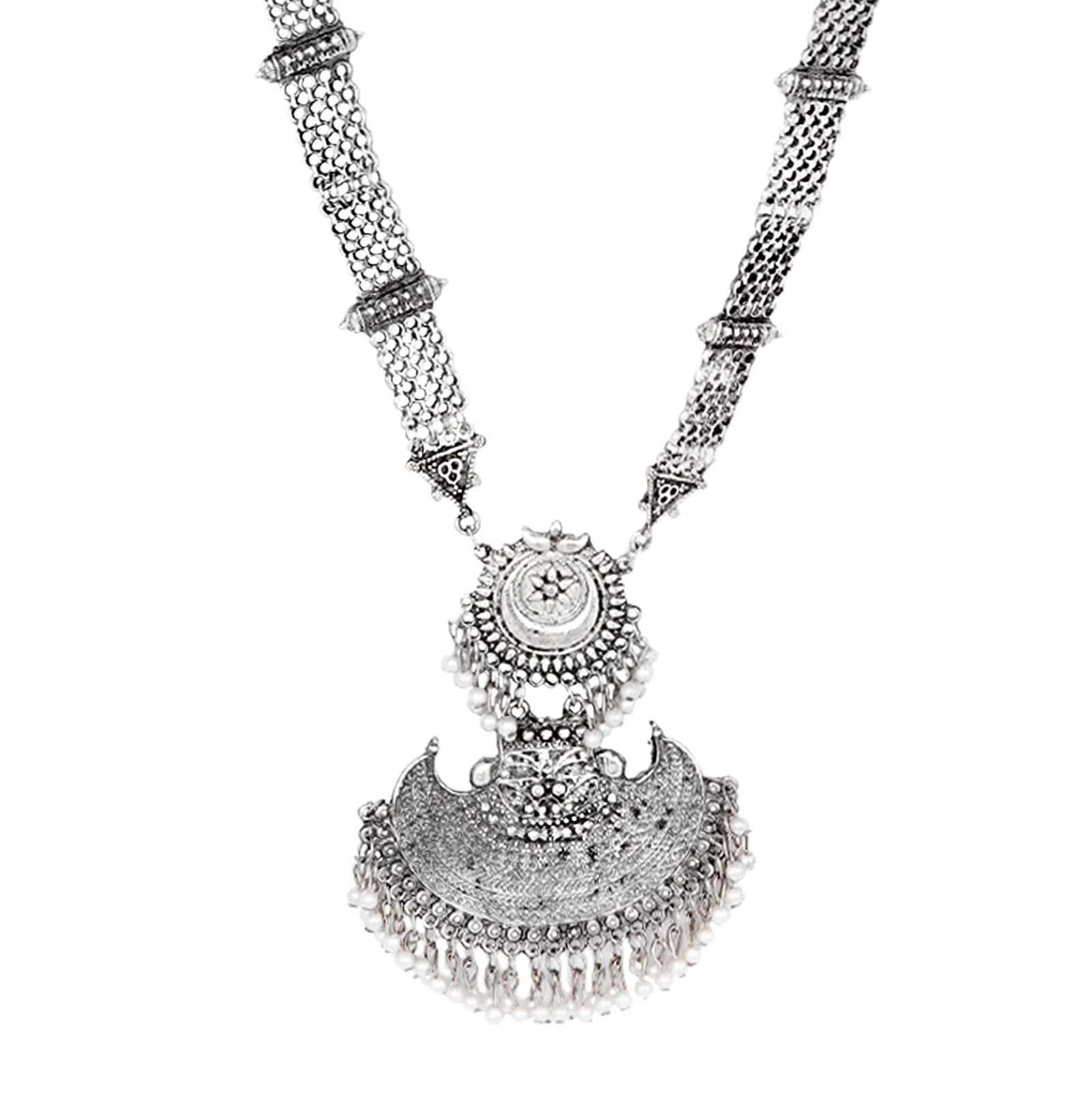 Teejh Siyona Antique Silver Polish Necklace Set - Image 5