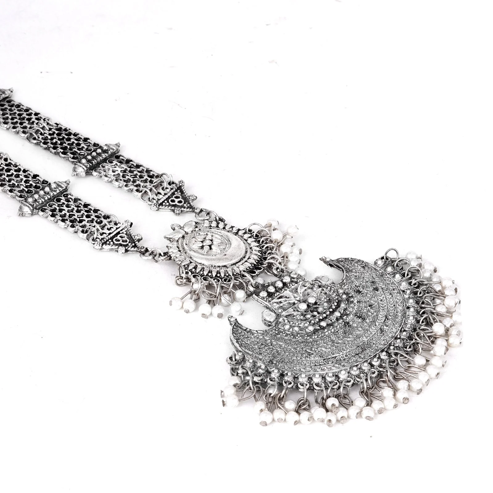 Teejh Siyona Antique Silver Polish Necklace Set - Image 6