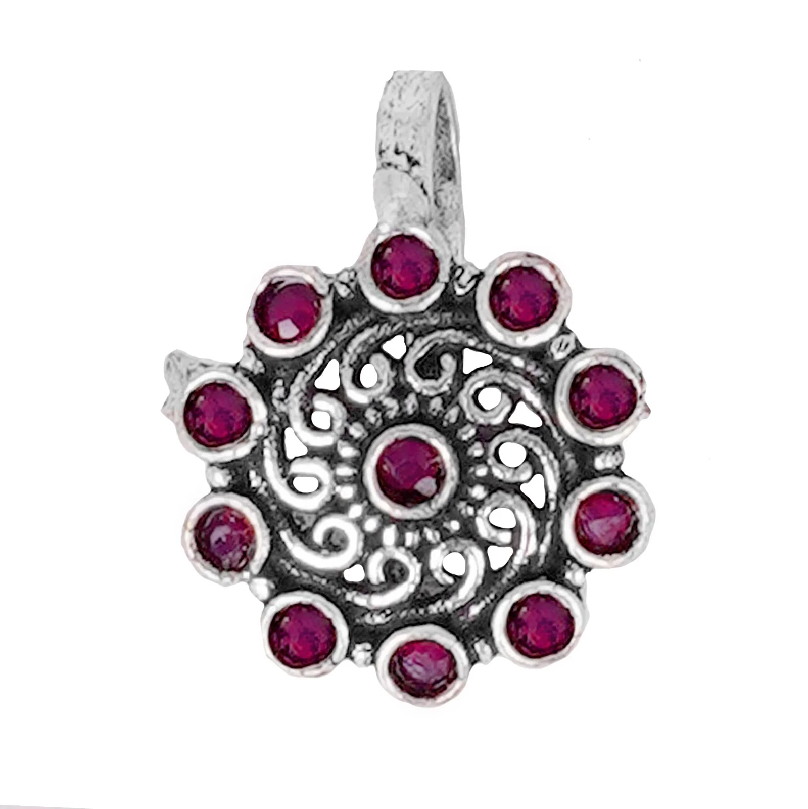 Teejh Soumya Red Stone Nose Pin - Image 3