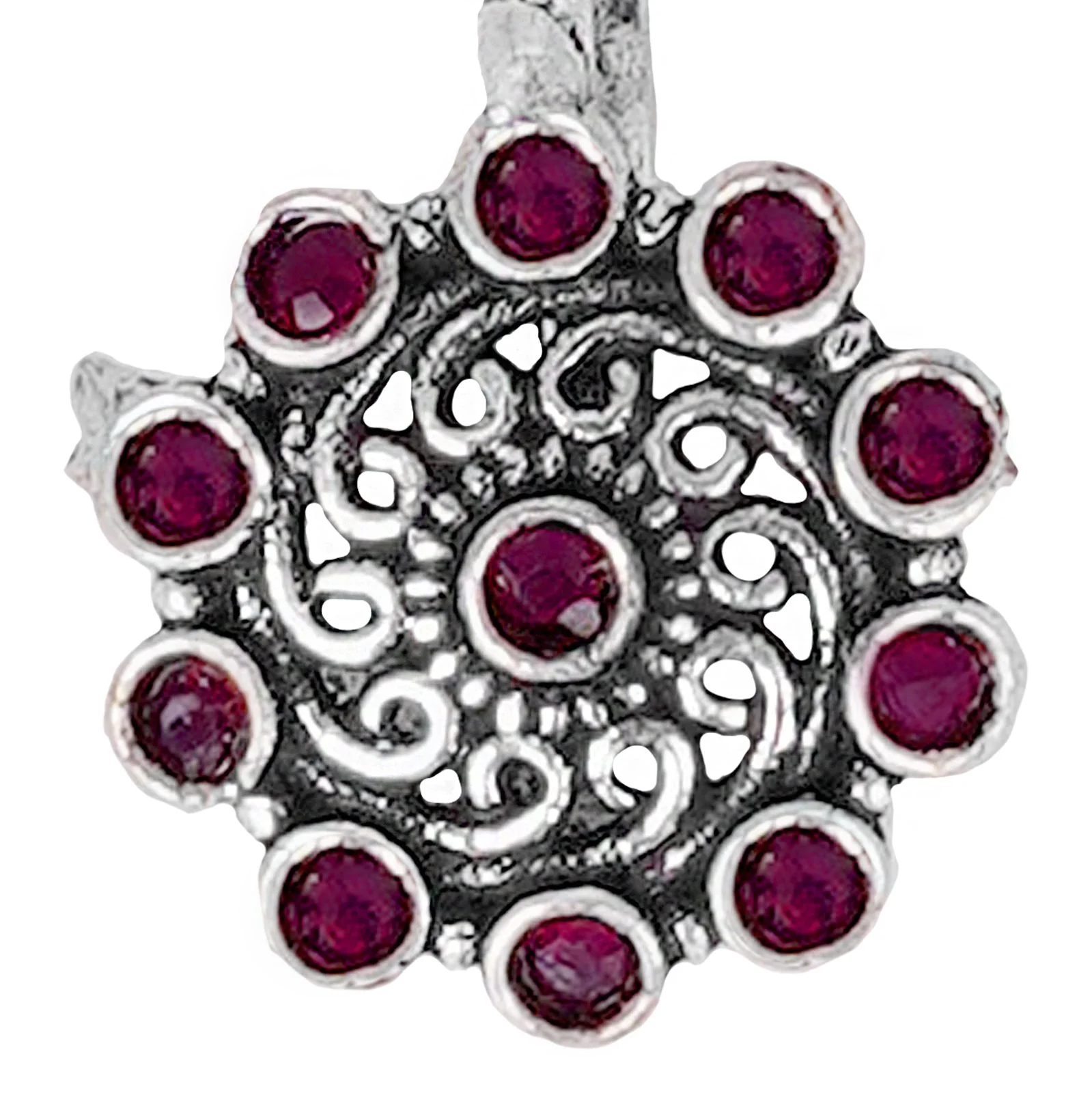 Teejh Soumya Red Stone Nose Pin - Image 4