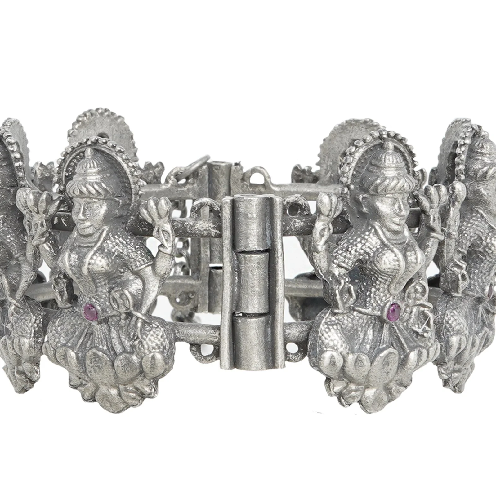Teejh Sudha Red Stone Silver Oxidised Bangle - Image 4