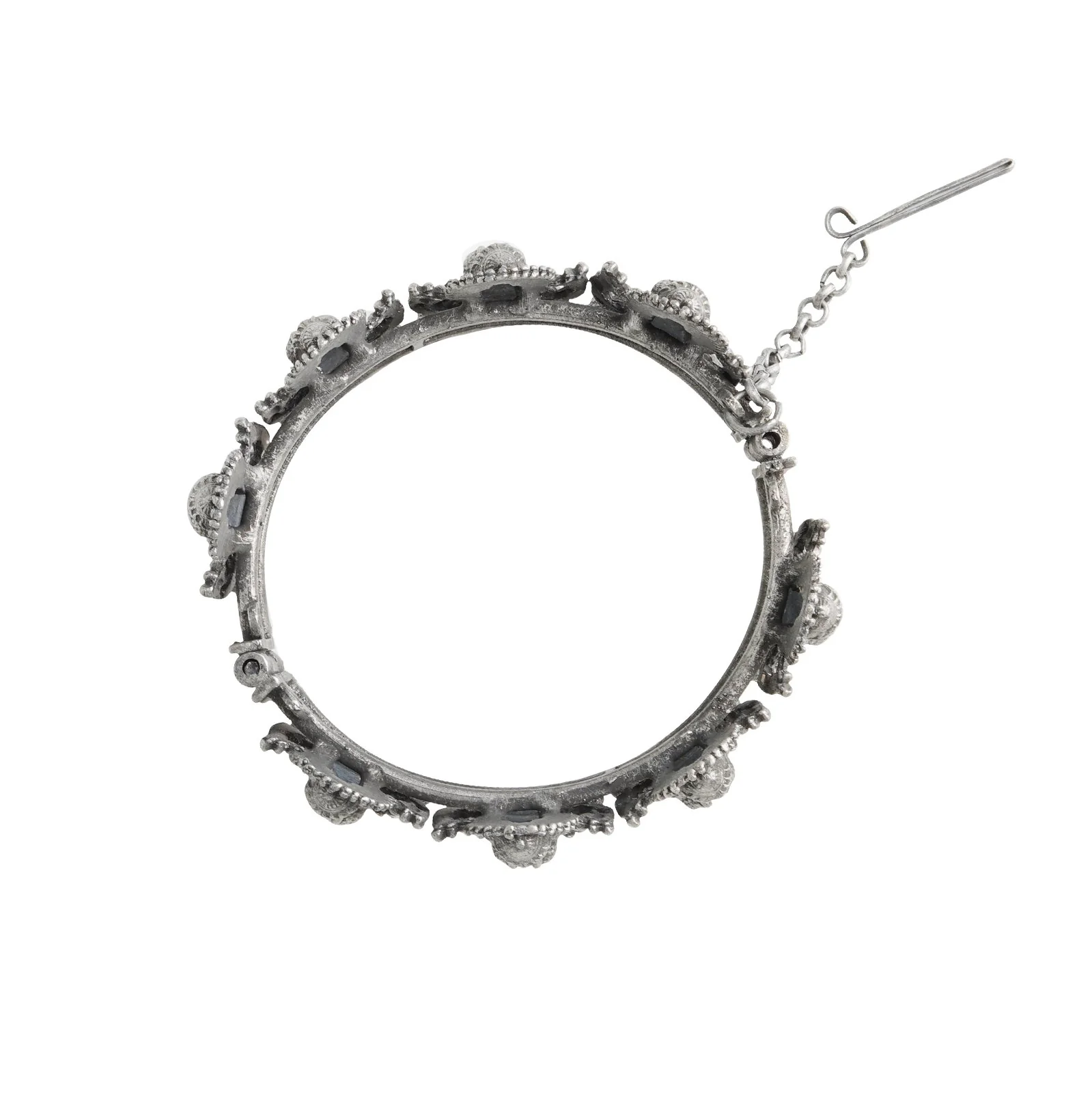 Teejh Sudha Red Stone Silver Oxidised Bangle - Image 5