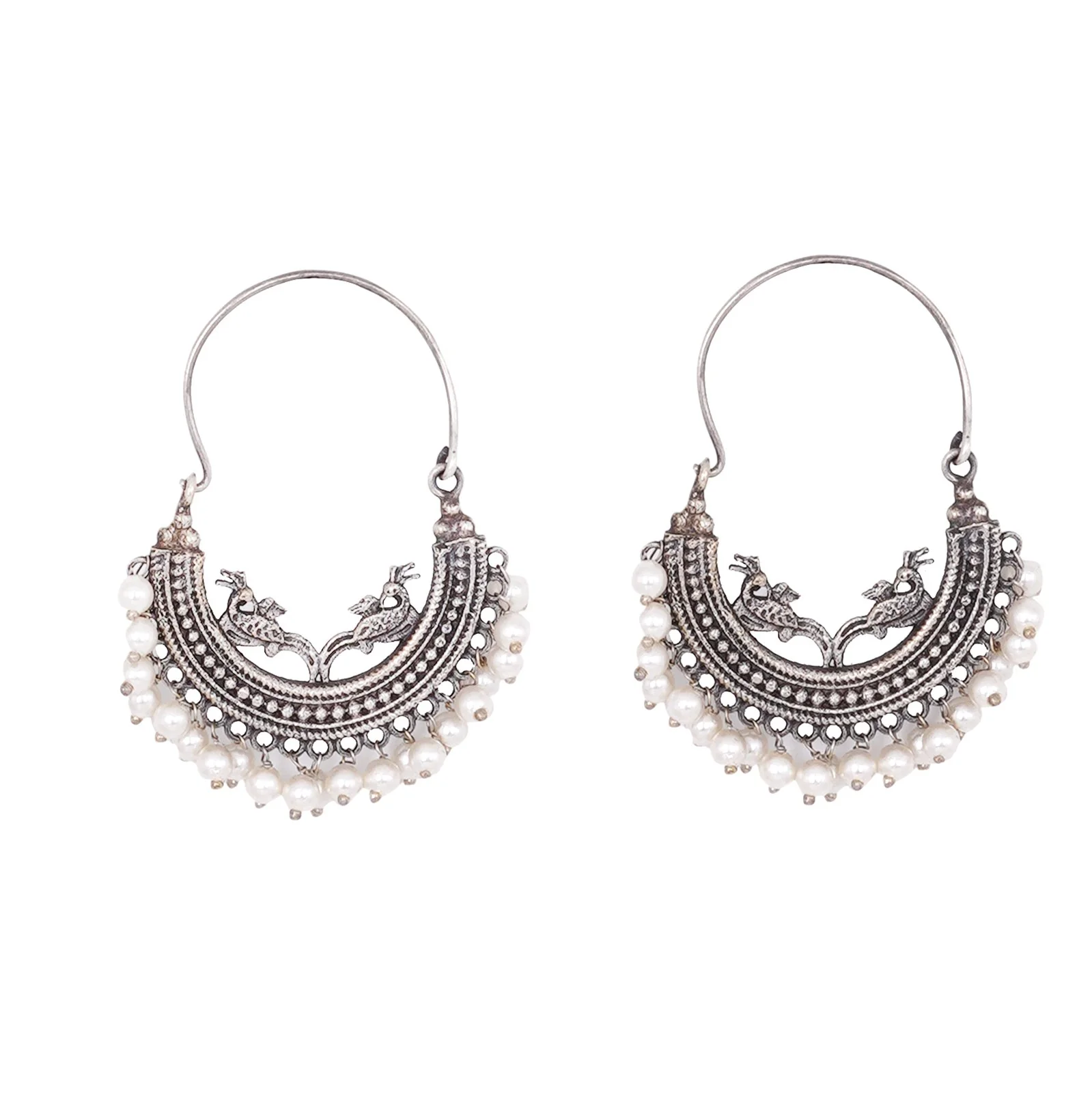 Teejh Sumeda Ethnic Silver Oxidised Hoop EarTeejh Ring - Image 2