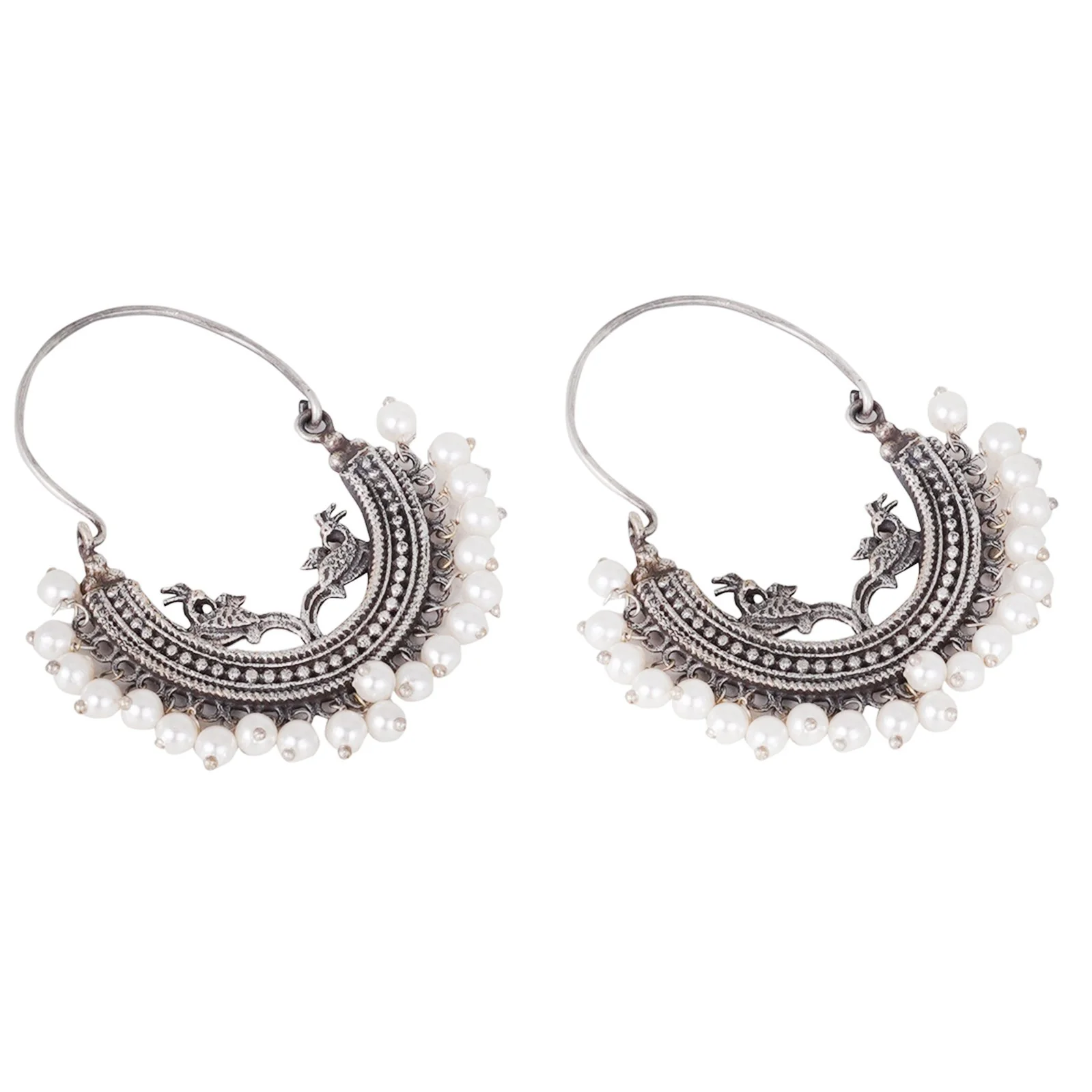 Teejh Sumeda Ethnic Silver Oxidised Hoop EarTeejh Ring - Image 4