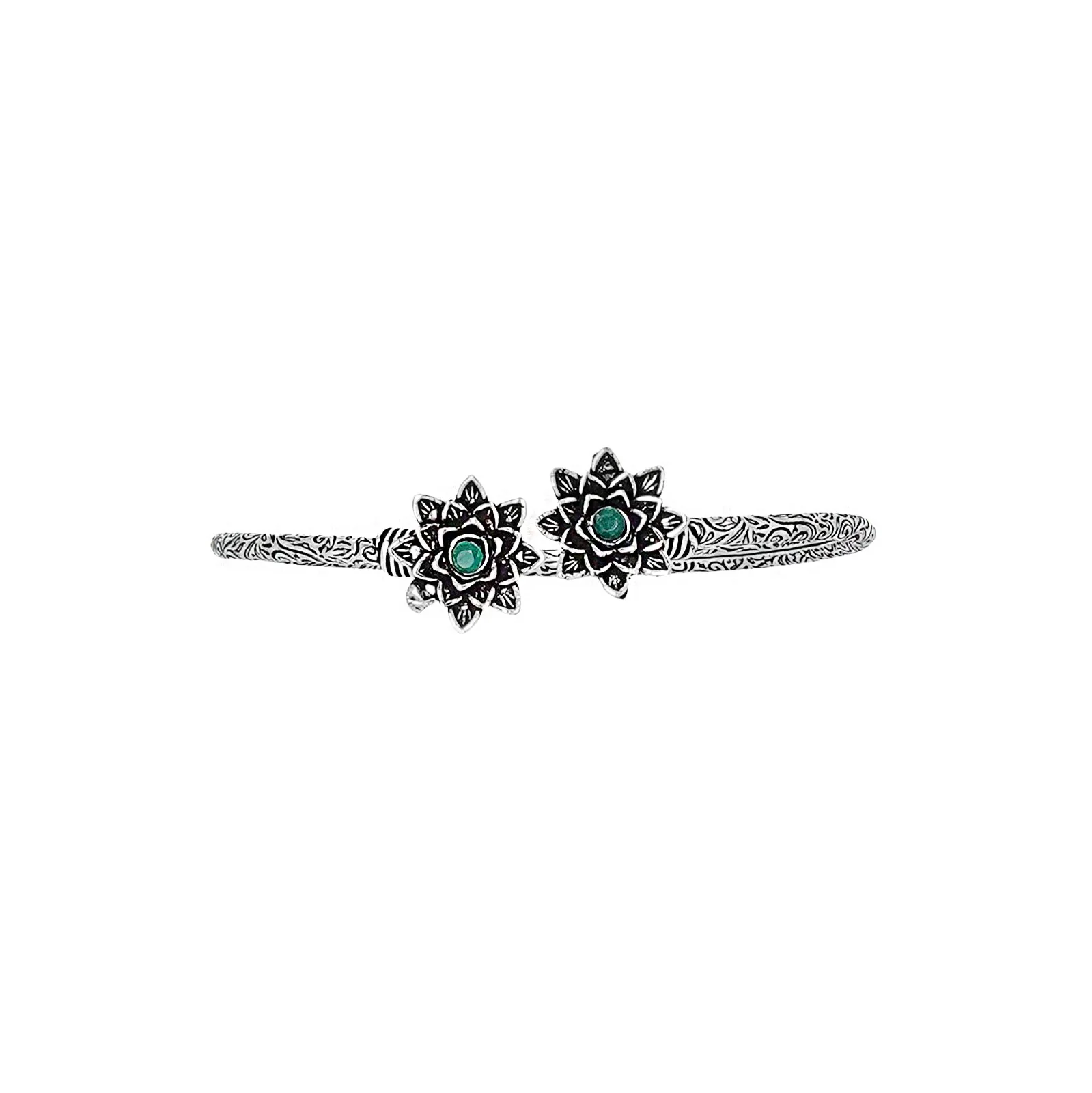 Teejh Sunita Silver Oxidised Floral Bracelet - Image 3
