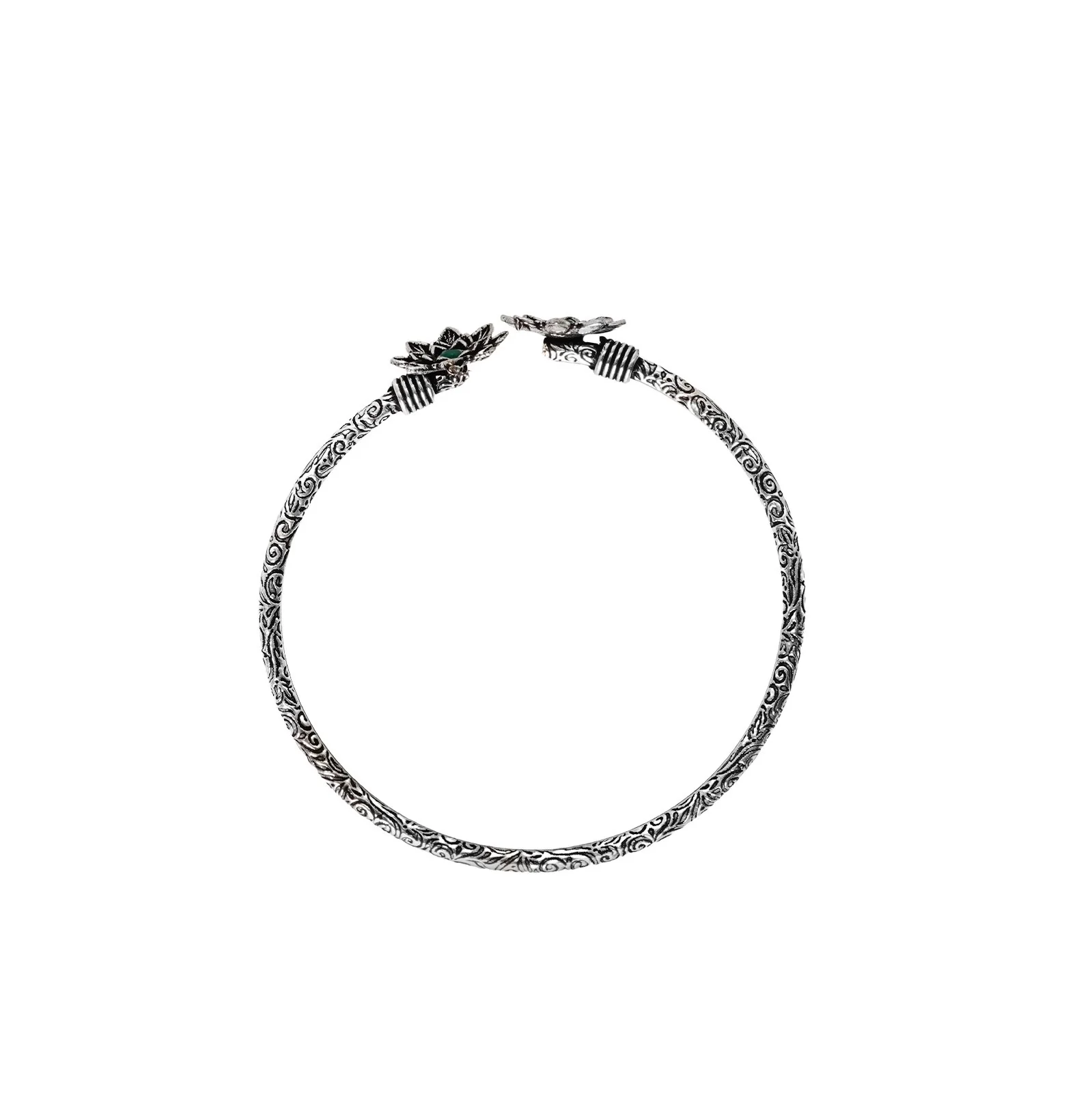 Teejh Sunita Silver Oxidised Floral Bracelet - Image 5