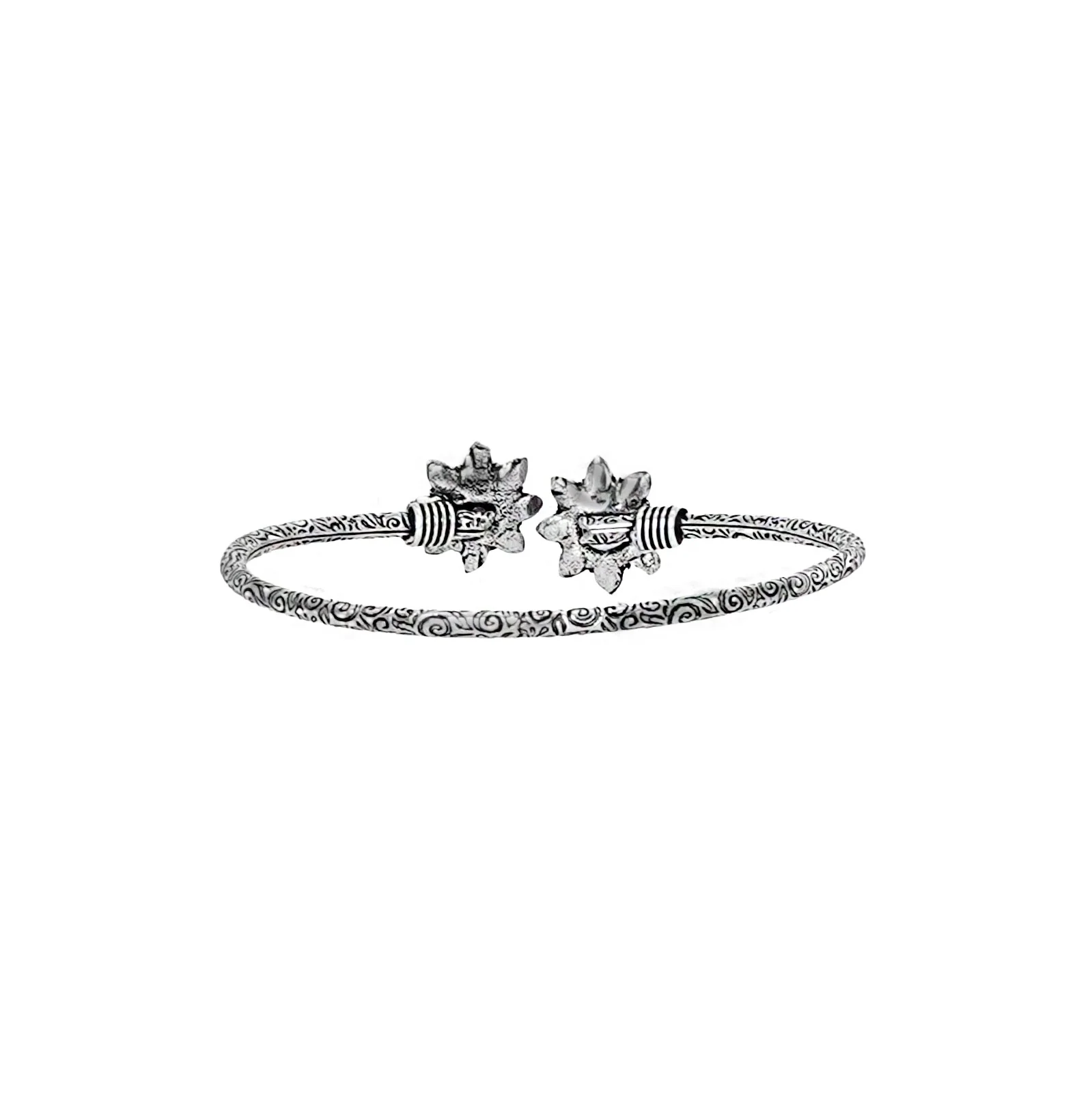 Teejh Sunita Silver Oxidised Floral Bracelet - Image 6