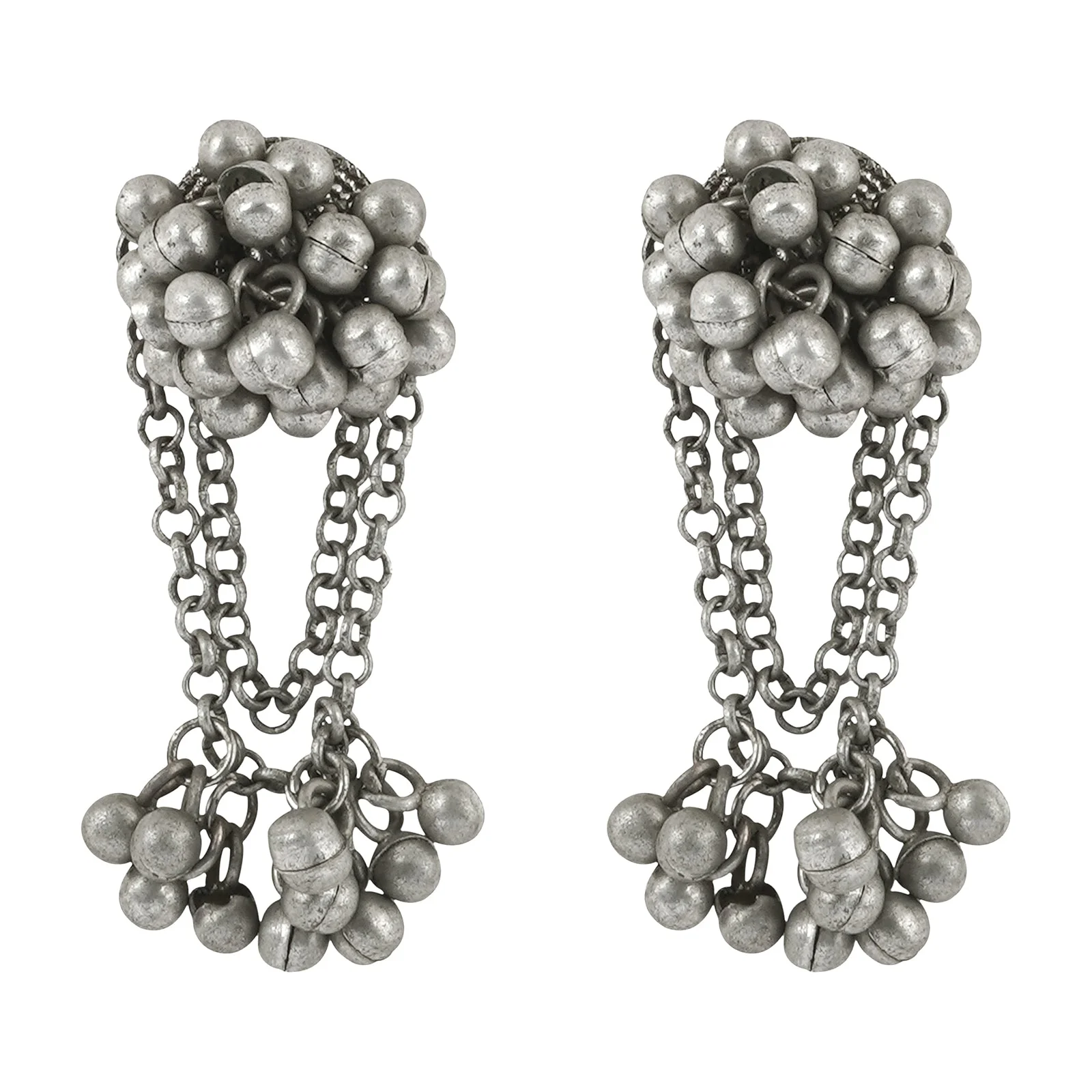 Teejh Tazkia Silver Oxidised Ghungroo Earring - Image 3