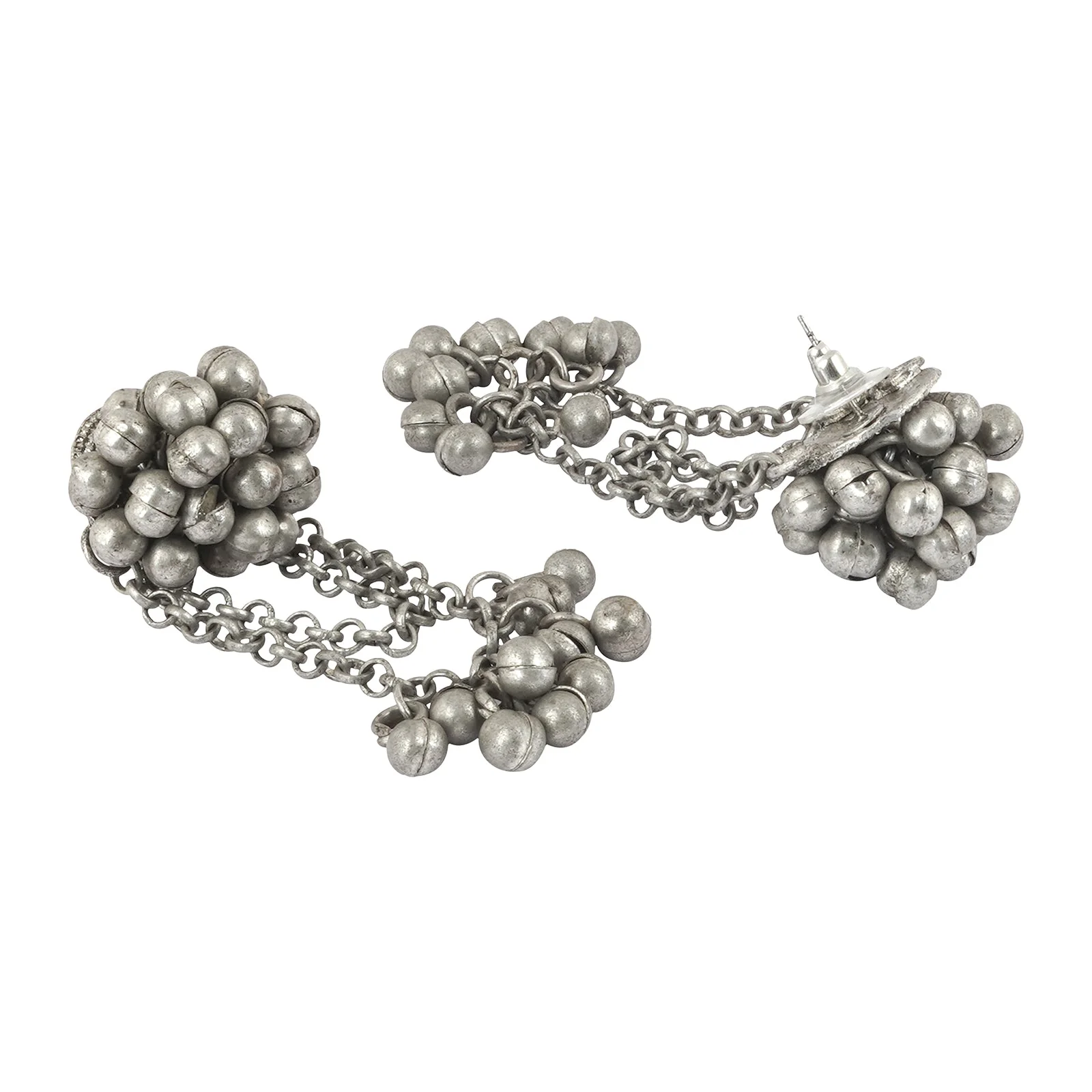 Teejh Tazkia Silver Oxidised Ghungroo Earring - Image 4