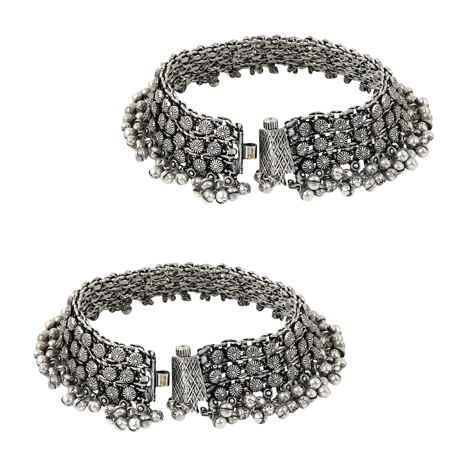 Teejh Turvi silver oxidised anklets - Image 4