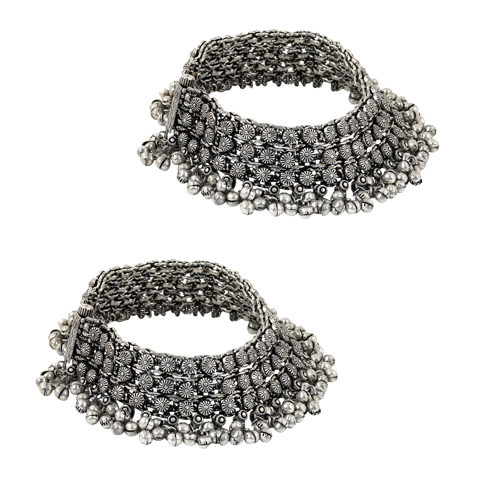 Teejh Turvi silver oxidised anklets - Image 5