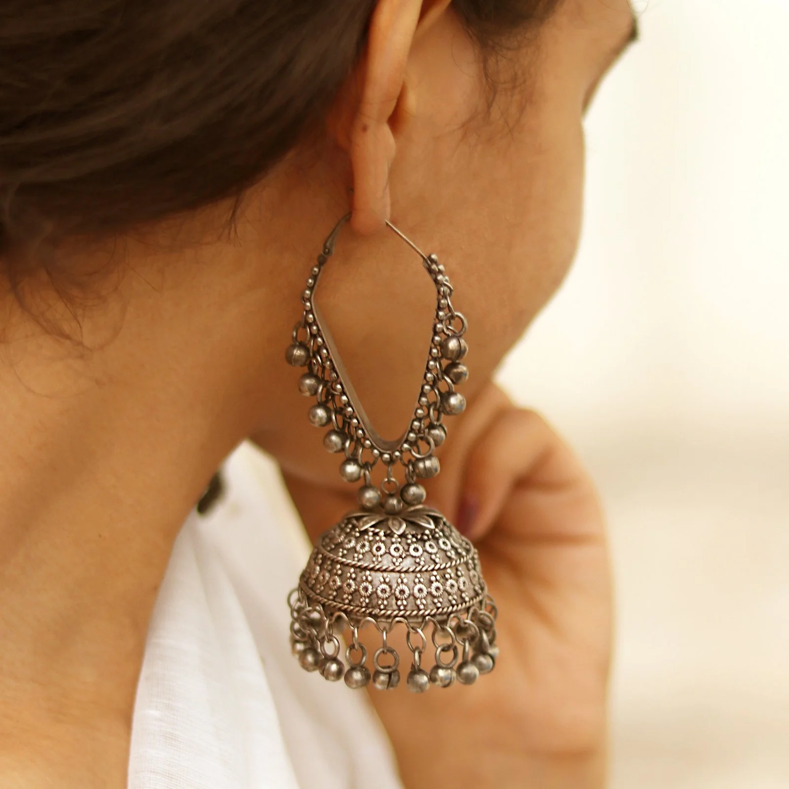 Teejh Turvi Silver Oxidised Earrings - Image 2