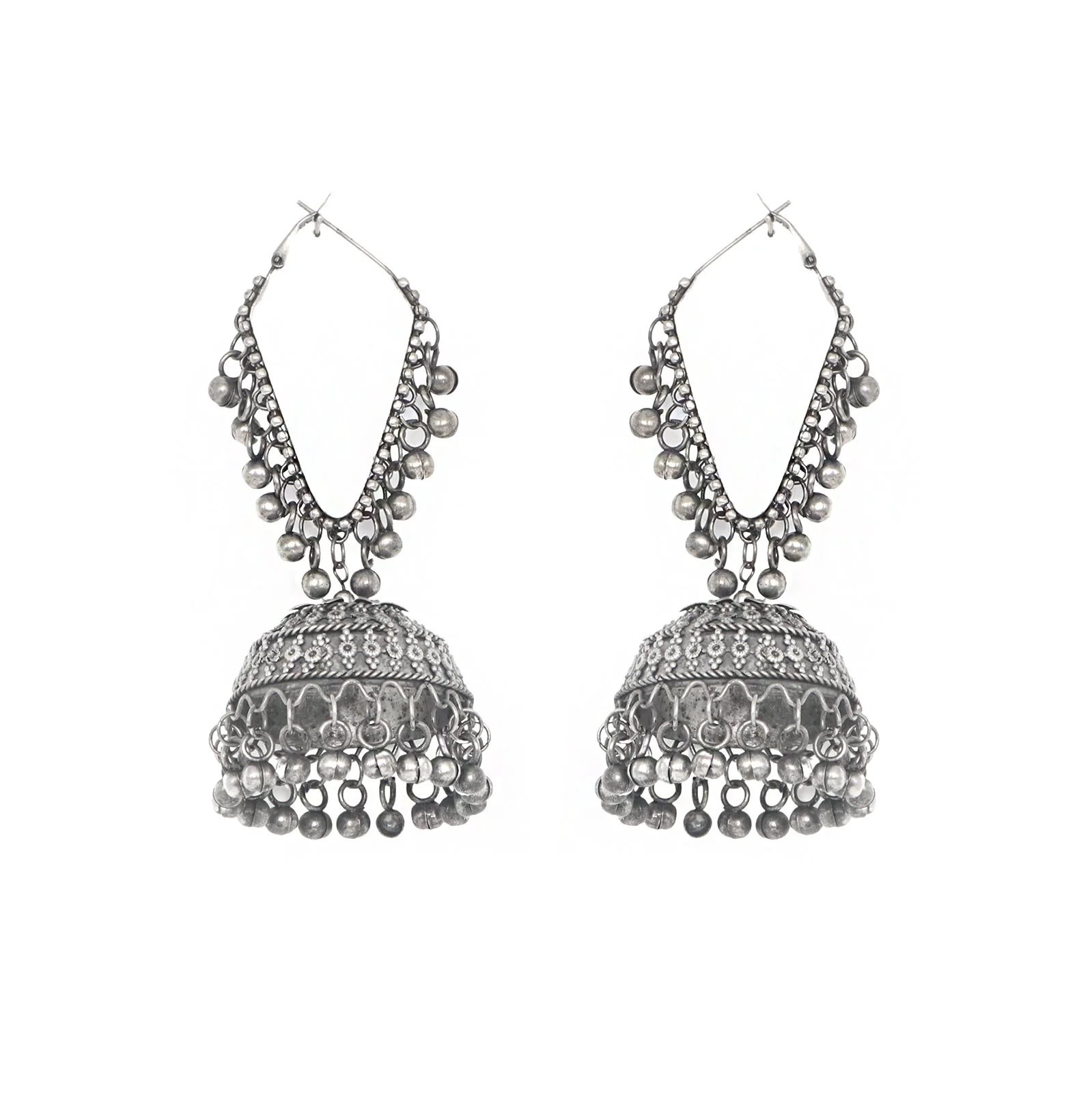 Teejh Turvi Silver Oxidised Earrings - Image 3