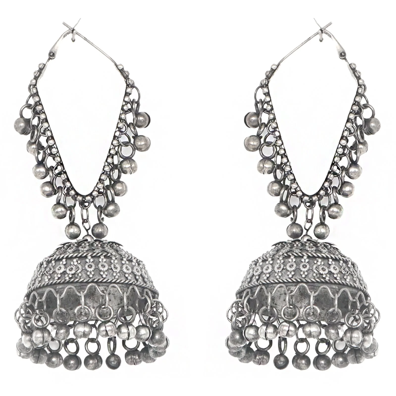 Teejh Turvi Silver Oxidised Earrings - Image 4
