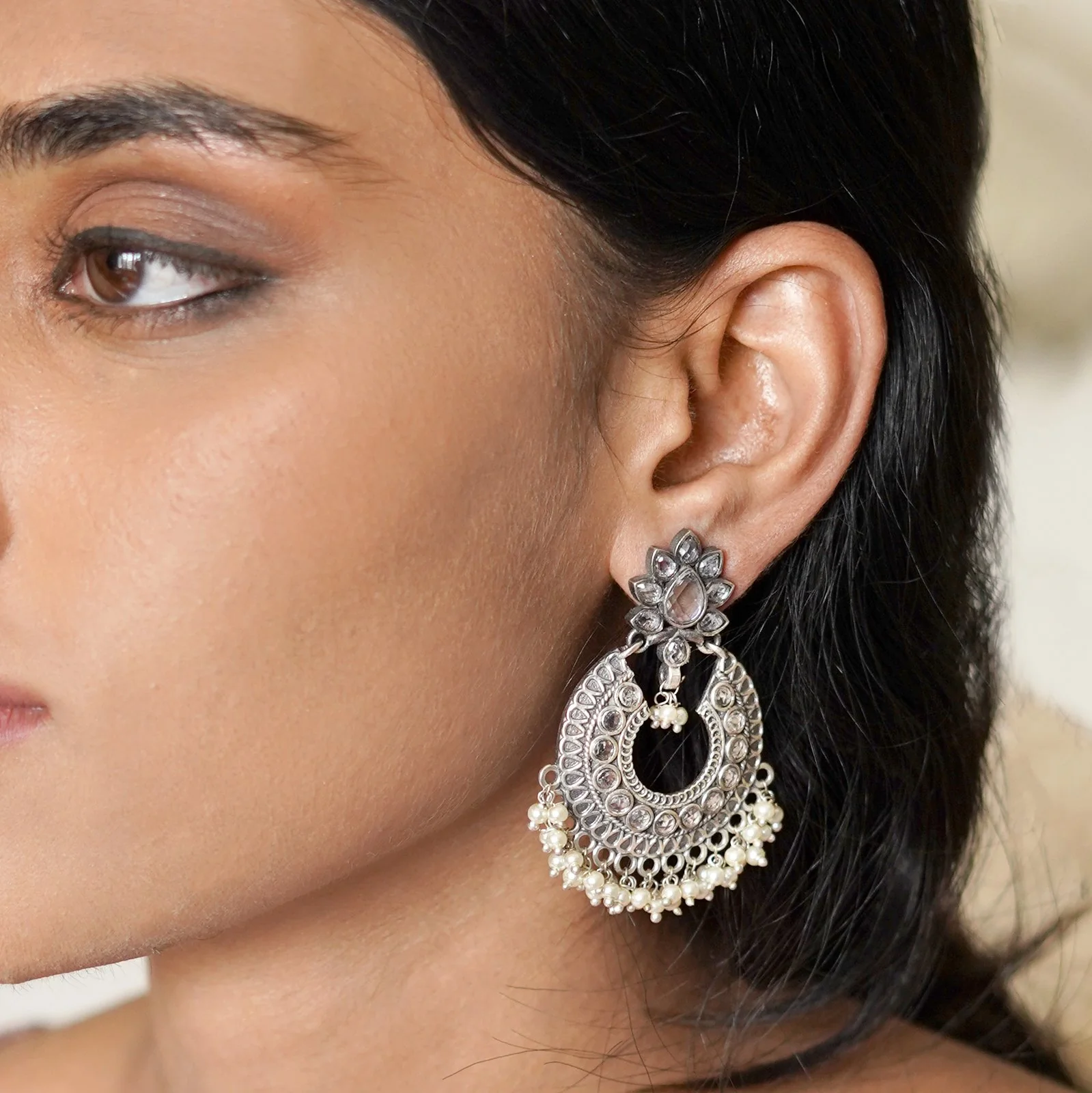 Teejh Tvesha Silver Oxidised Earrings - Image 2