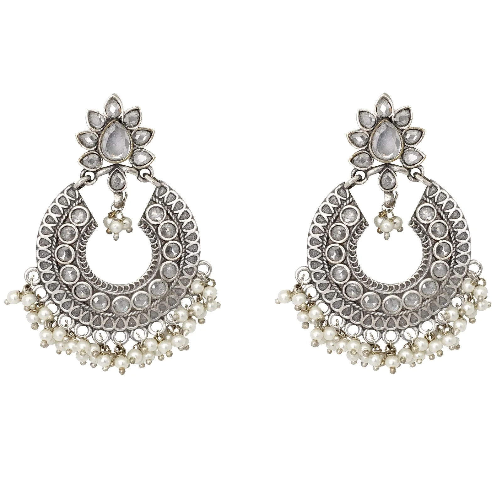 Teejh Tvesha Silver Oxidised Earrings - Image 3