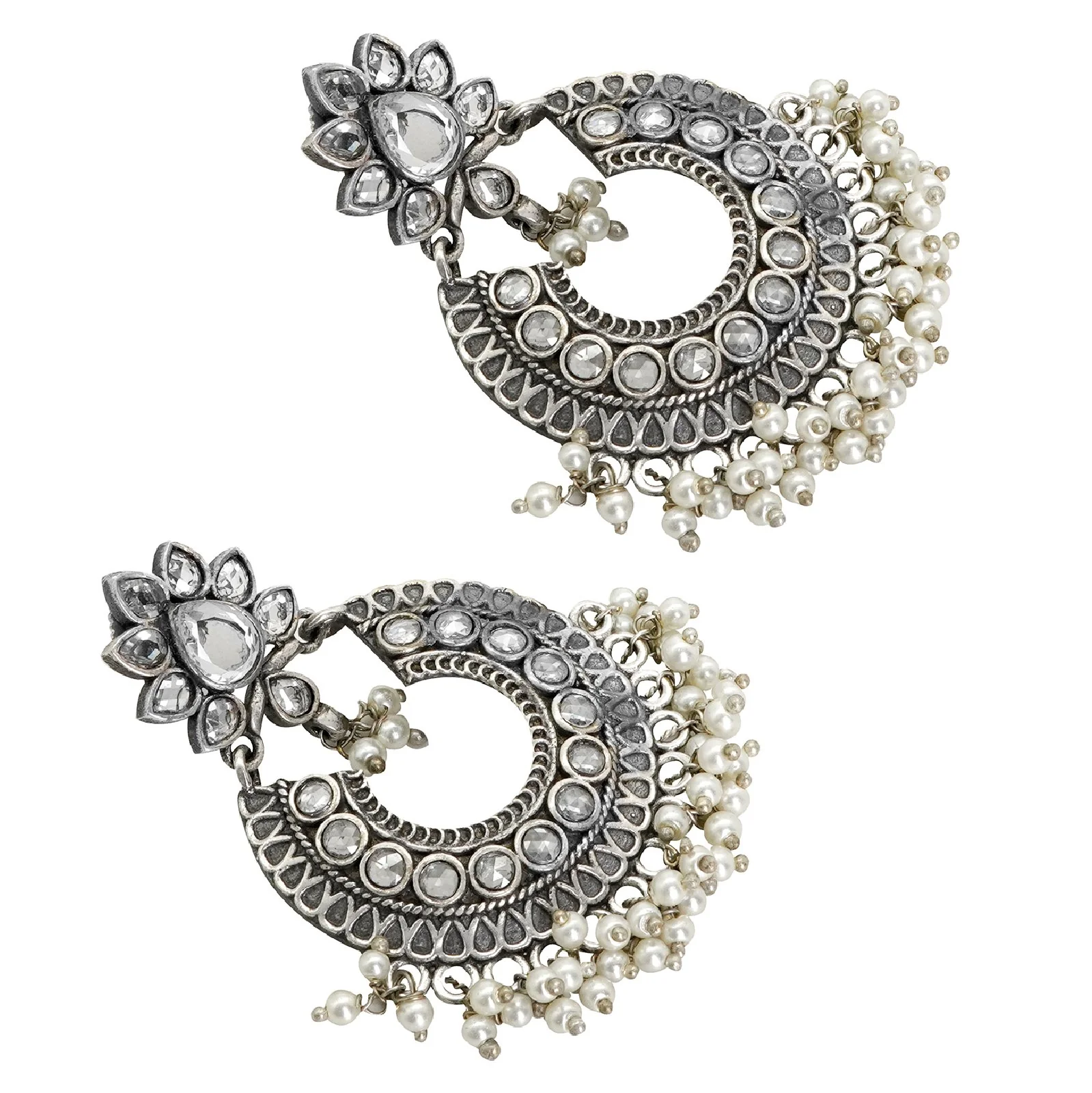 Teejh Tvesha Silver Oxidised Earrings - Image 4