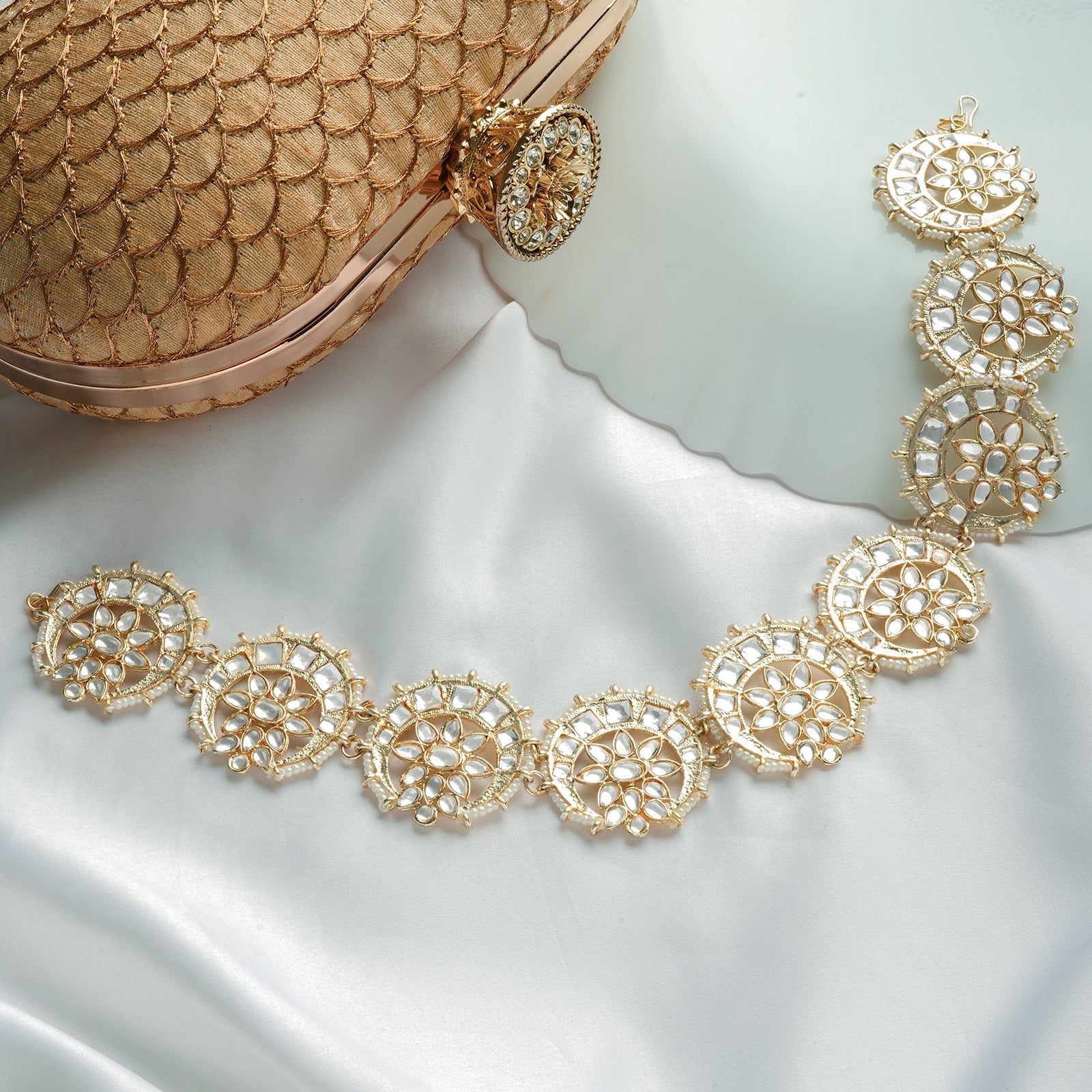 Teejh Umlya Pearl and Polki Maath Patti - Image 2