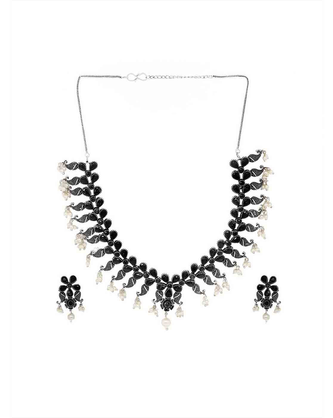 Teejh Upasana Silver Oxidised Jewelry Gift Set - Image 2