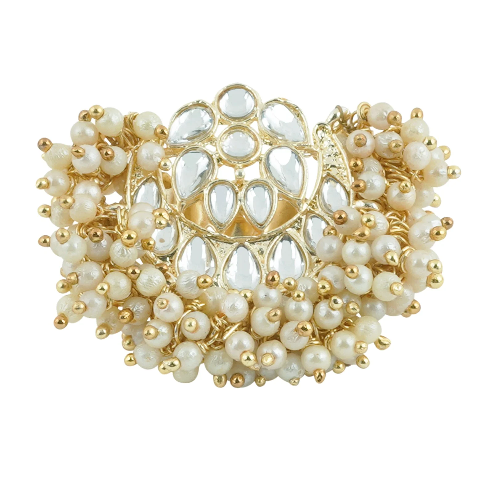 Teejh Ushika Pearl and Polki Ring - Image 3