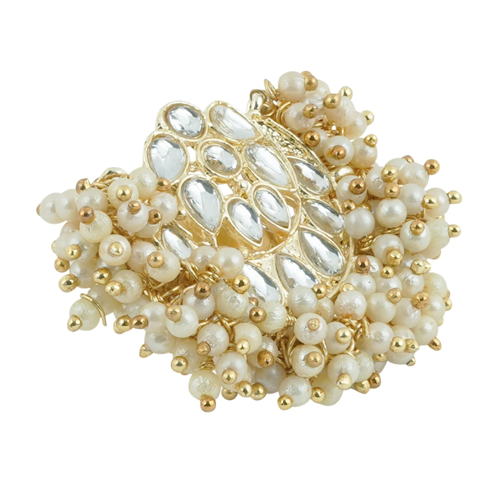 Teejh Ushika Pearl and Polki Ring - Image 4