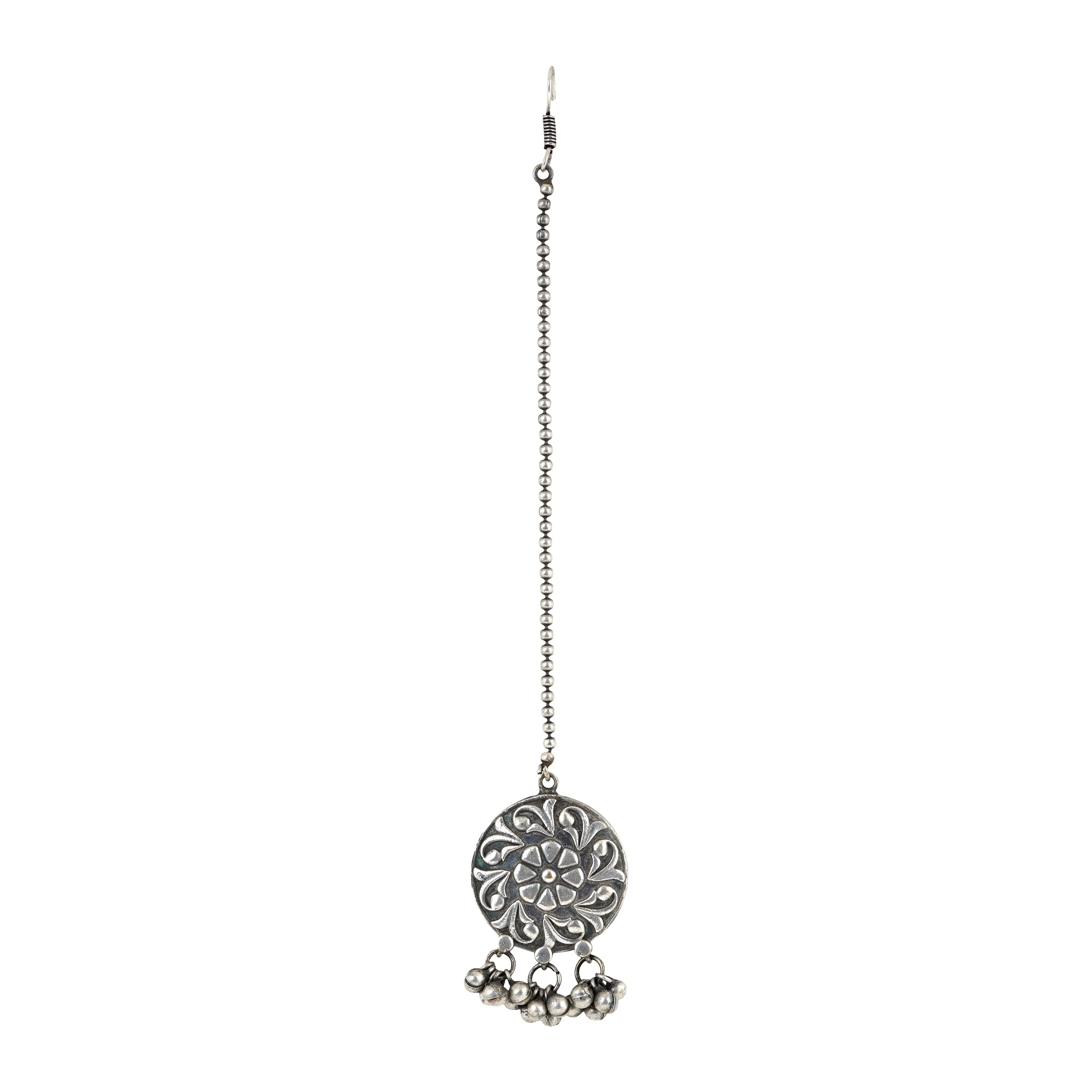 Teejh Vaaiza Silver Oxidised Maang Tika - Image 3