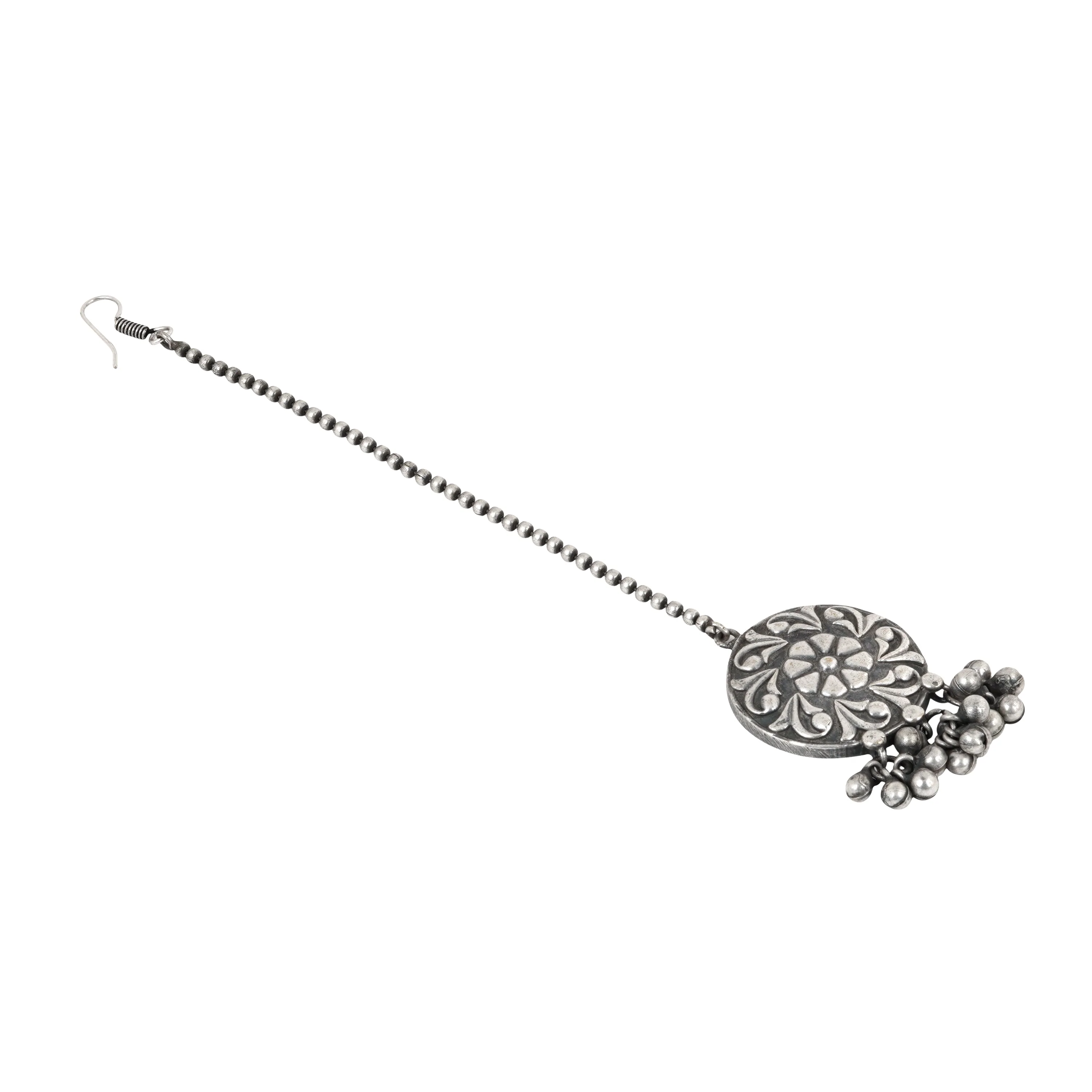 Teejh Vaaiza Silver Oxidised Maang Tika - Image 4