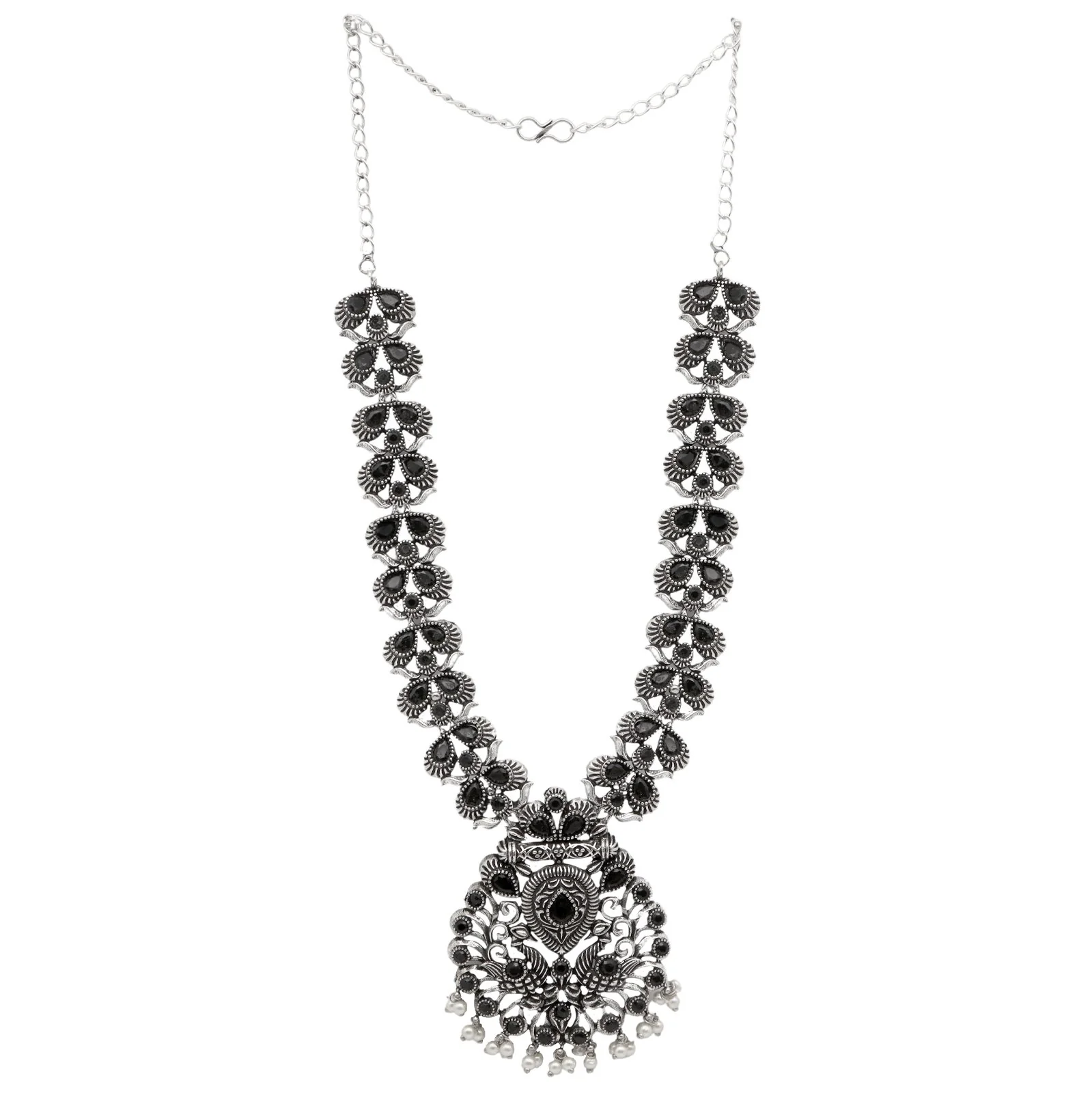 Teejh Vaidehi Black Stone Necklace Set - Image 4