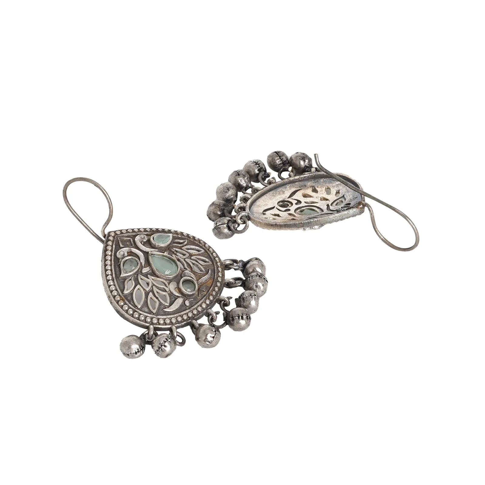 Teejh Vanya Silver Oxidised Turquoise  Earrings - Image 5