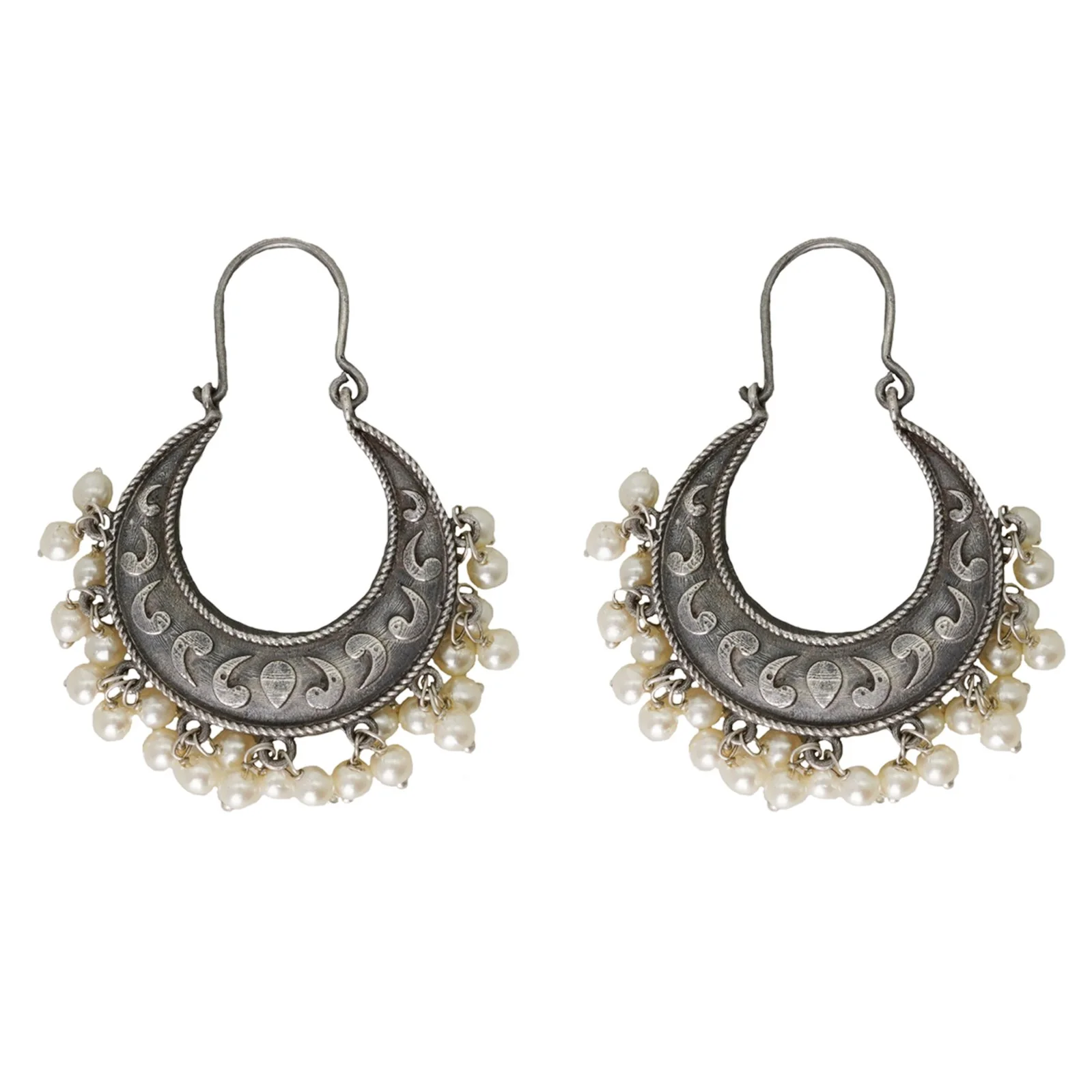 Teejh Vibha Silver Oxidised Earrings - Image 2