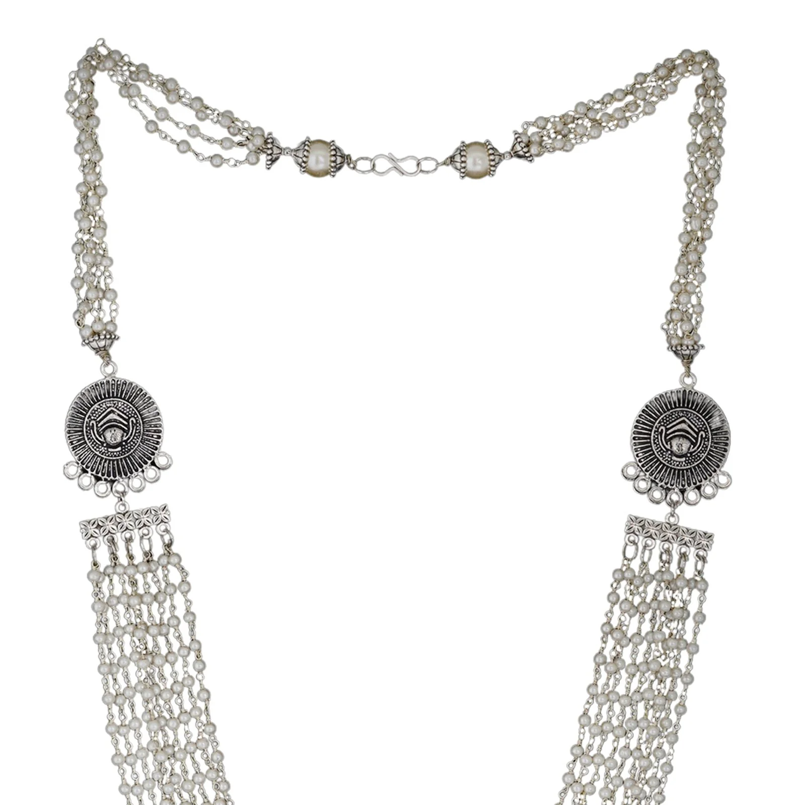 Teejh Vibhuti Pearl Layered Silver Oxidised Necklace - Image 4