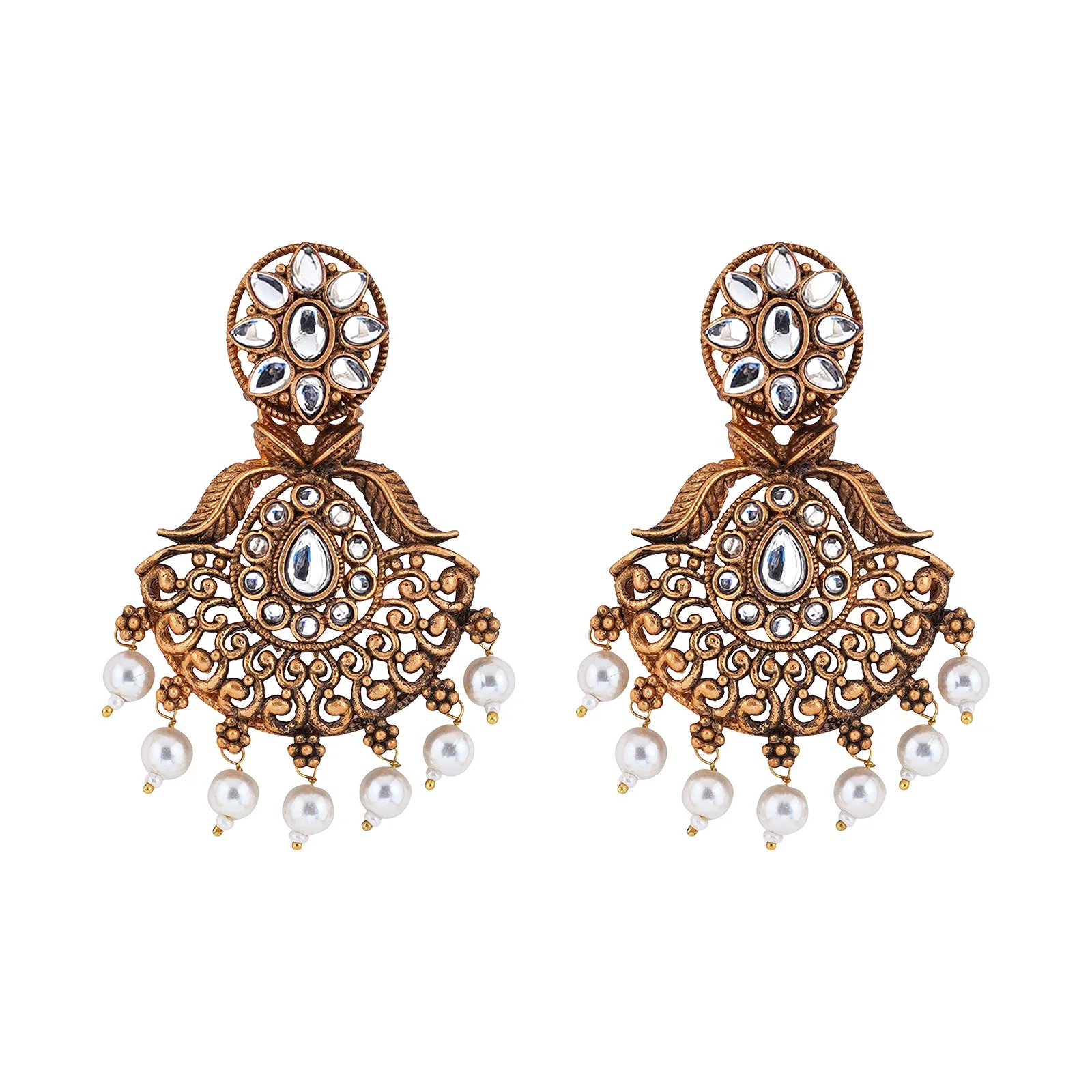 Teejh Vikasini White Gold Enamel Earrings - Image 3