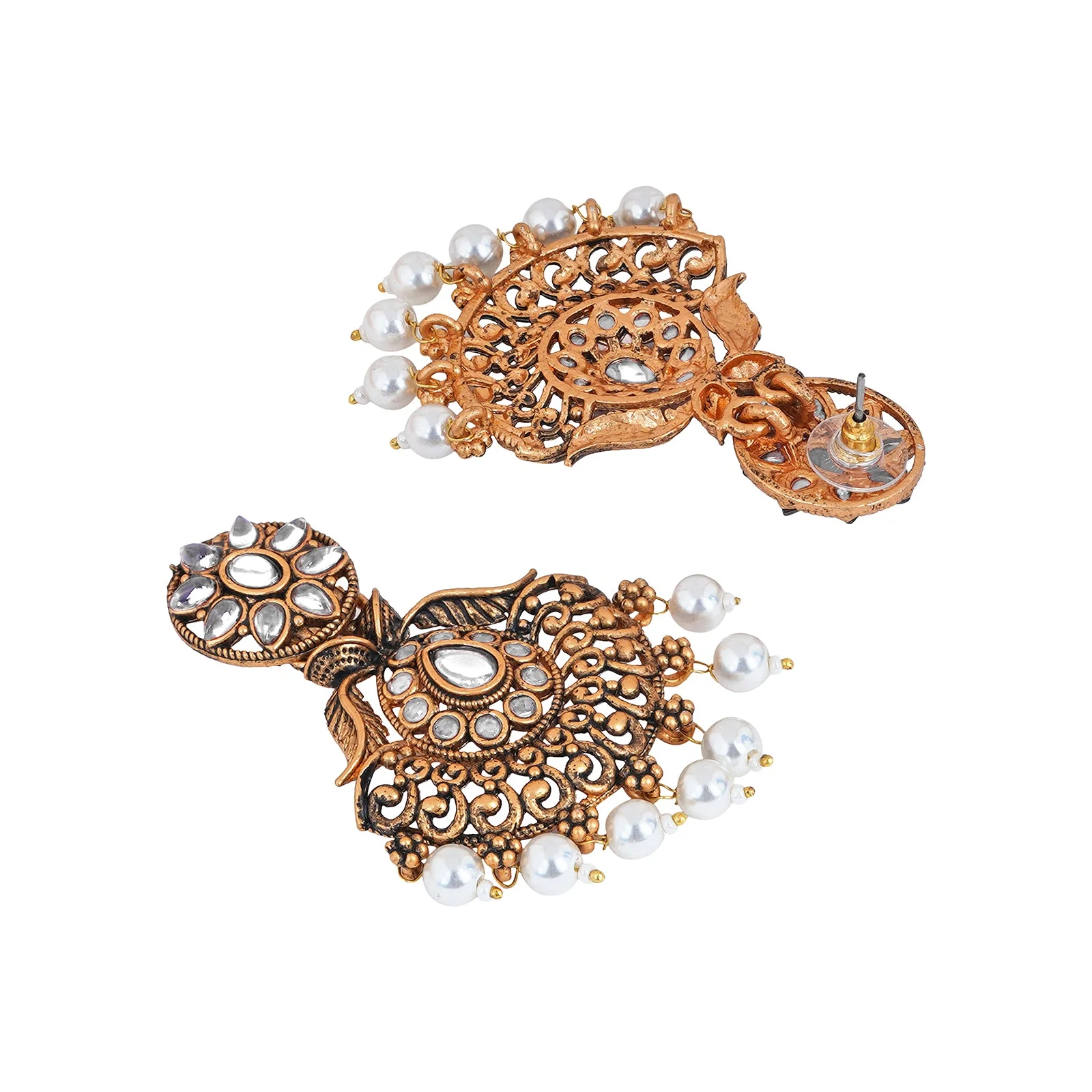 Teejh Vikasini White Gold Enamel Earrings - Image 4