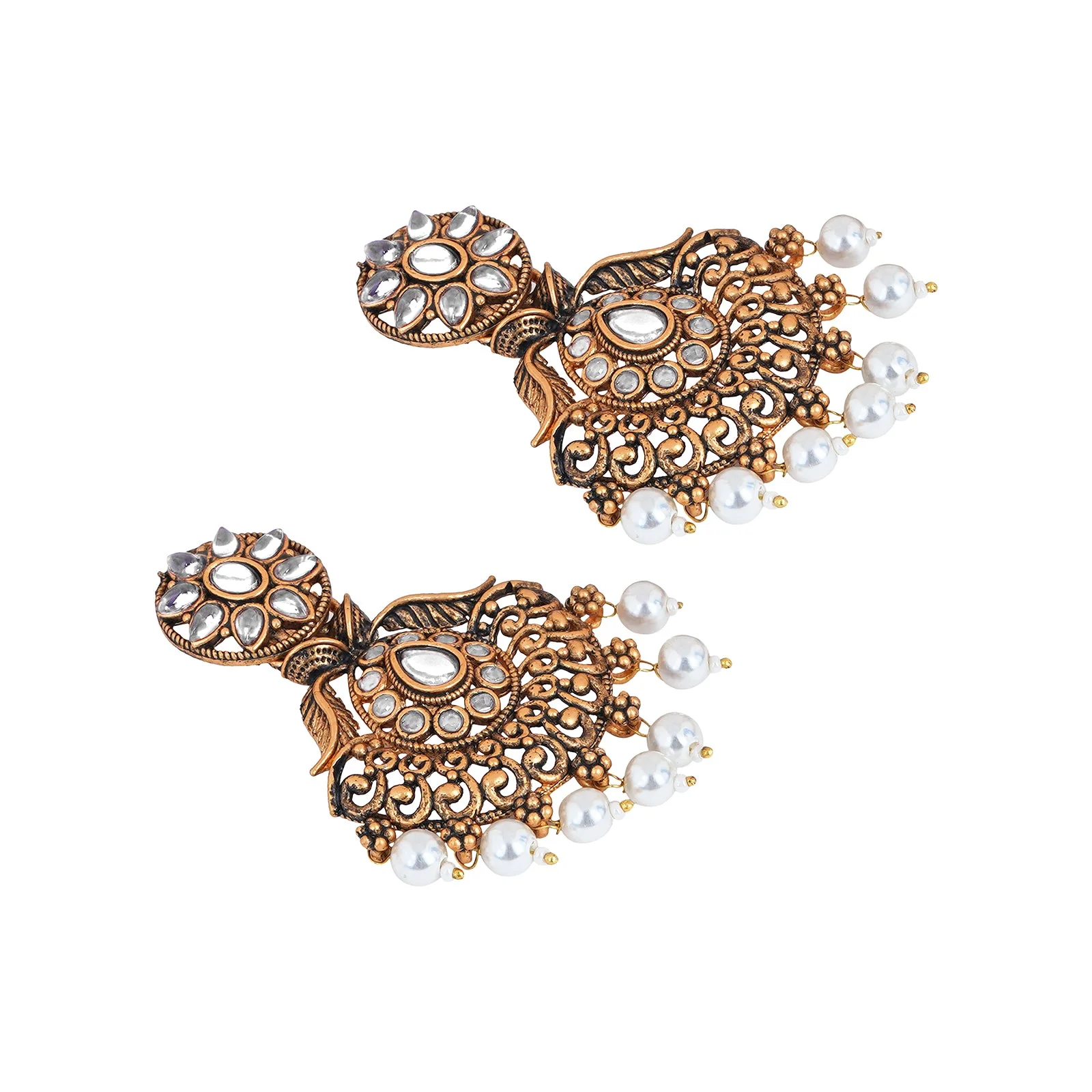 Teejh Vikasini White Gold Enamel Earrings - Image 5