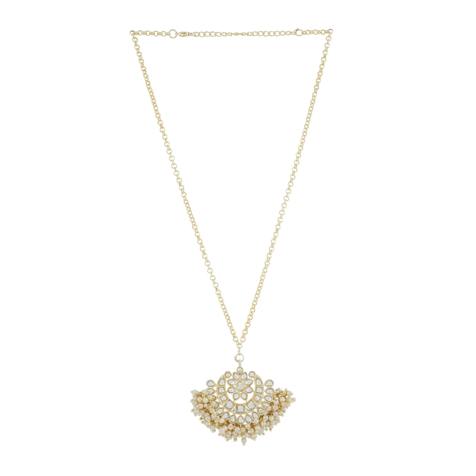 Teejh Yadavi Pearl and Polki Necklace - Image 3